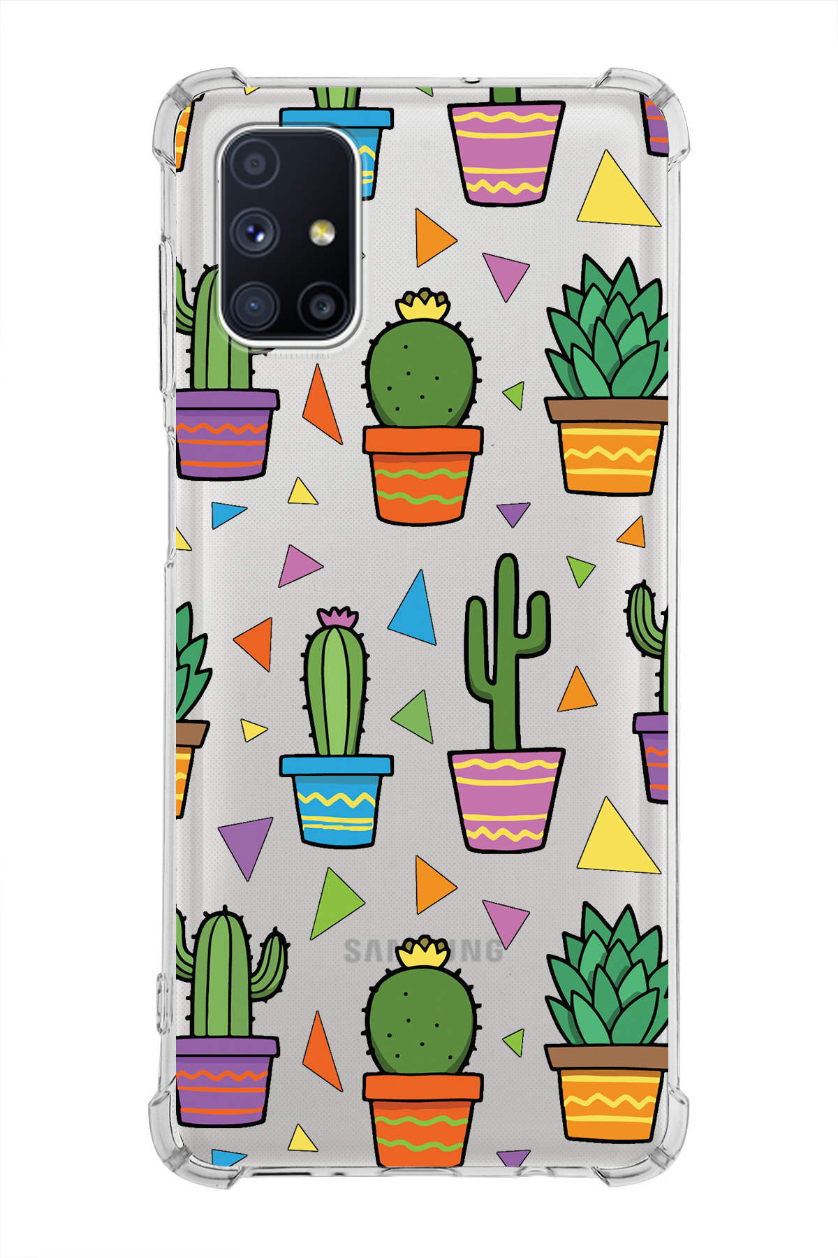 PrinriFy Samsung Galaxy M51 Uyumlu Water Color 4 Baskılı Şeffaf Köşe Korumalı Antişok Kılıf