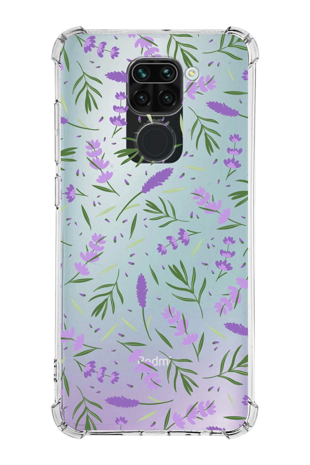 PrinriFy Xiaomi Redmi Note 9 Uyumlu Water Color 3 Baskılı Şeffaf Köşe Korumalı Antişok Kılıf