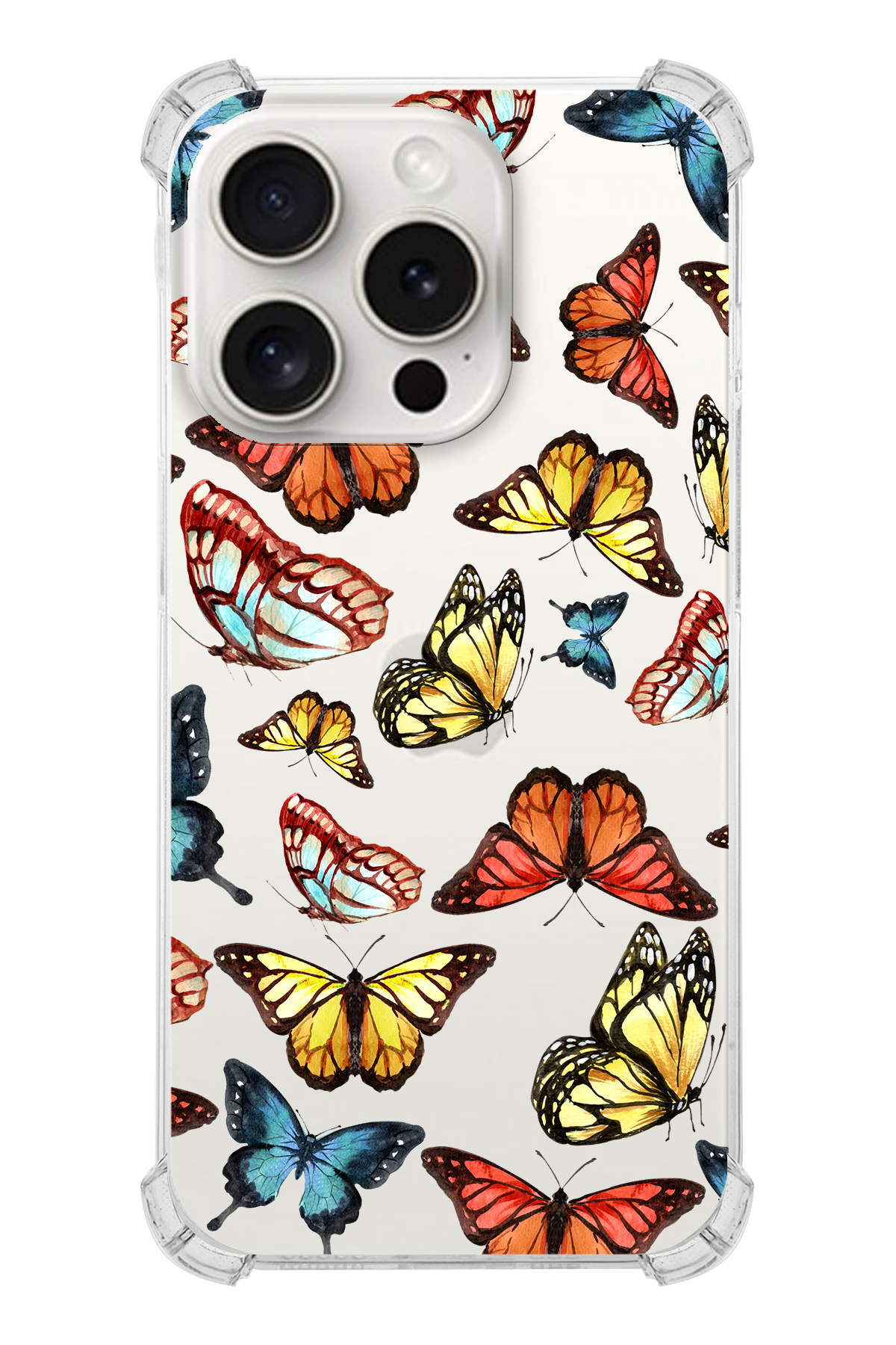 PrinriFy Apple iPhone 15 Pro Uyumlu Water Color 2 Baskılı Şeffaf Köşe Korumalı Antişok Kılıf