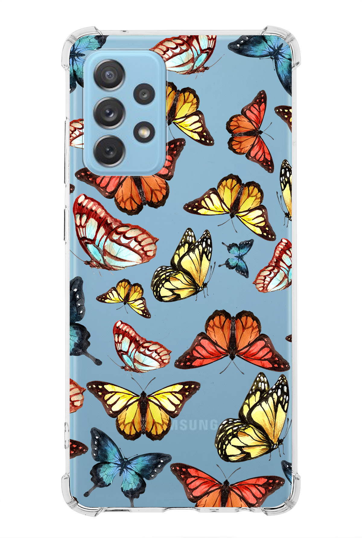 Samsung Galaxy A72 Uyumlu Water Color 2 Baskılı Şeffaf Köşe Korumalı Antişok Kılıf