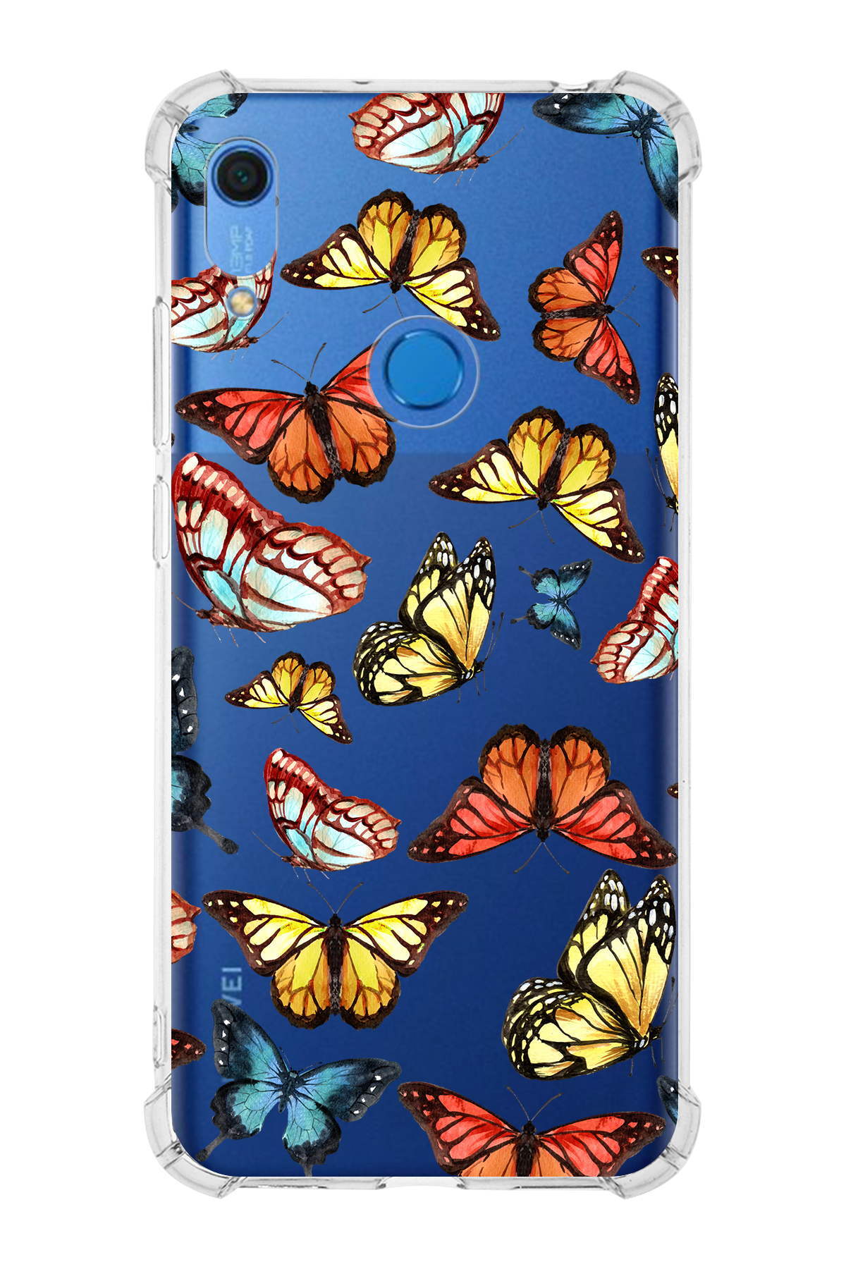 PrinriFy Huawei Y6S Uyumlu Water Color 2 Baskılı Şeffaf Köşe Korumalı Antişok Kılıf