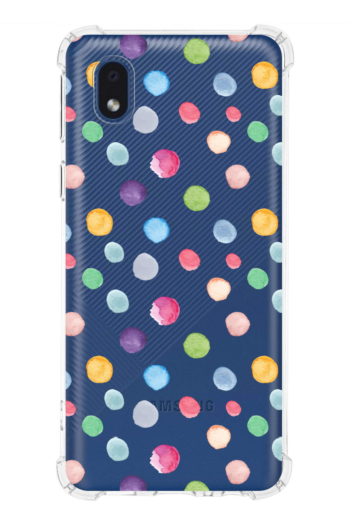 Samsung Galaxy A01 Core Uyumlu Water Color 6 Baskılı Şeffaf Köşe Korumalı Antişok Kılıf