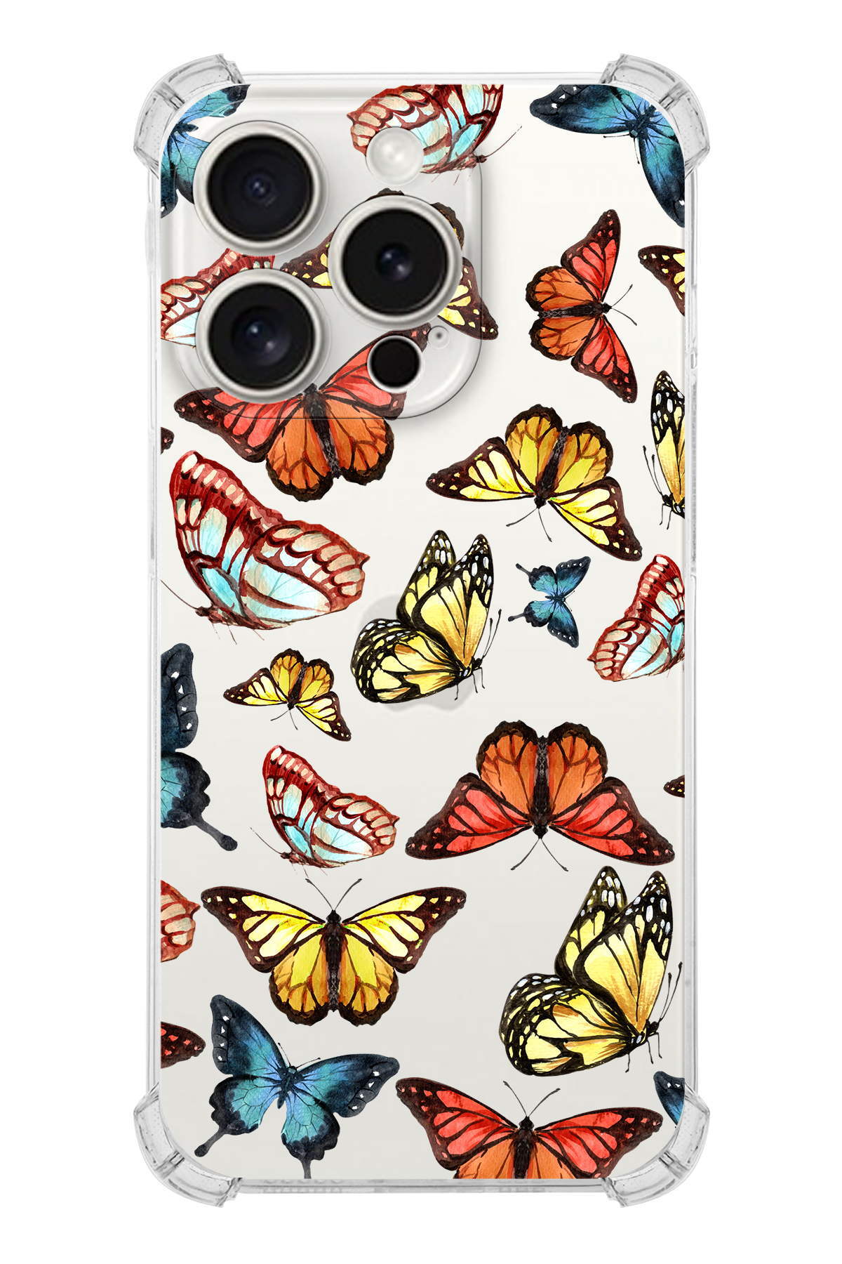 PrinriFy Apple iPhone 15 Pro Water Color 2 Şeffaf Köşe ve Kamera Korumalı Korumalı Antişok Kılıf