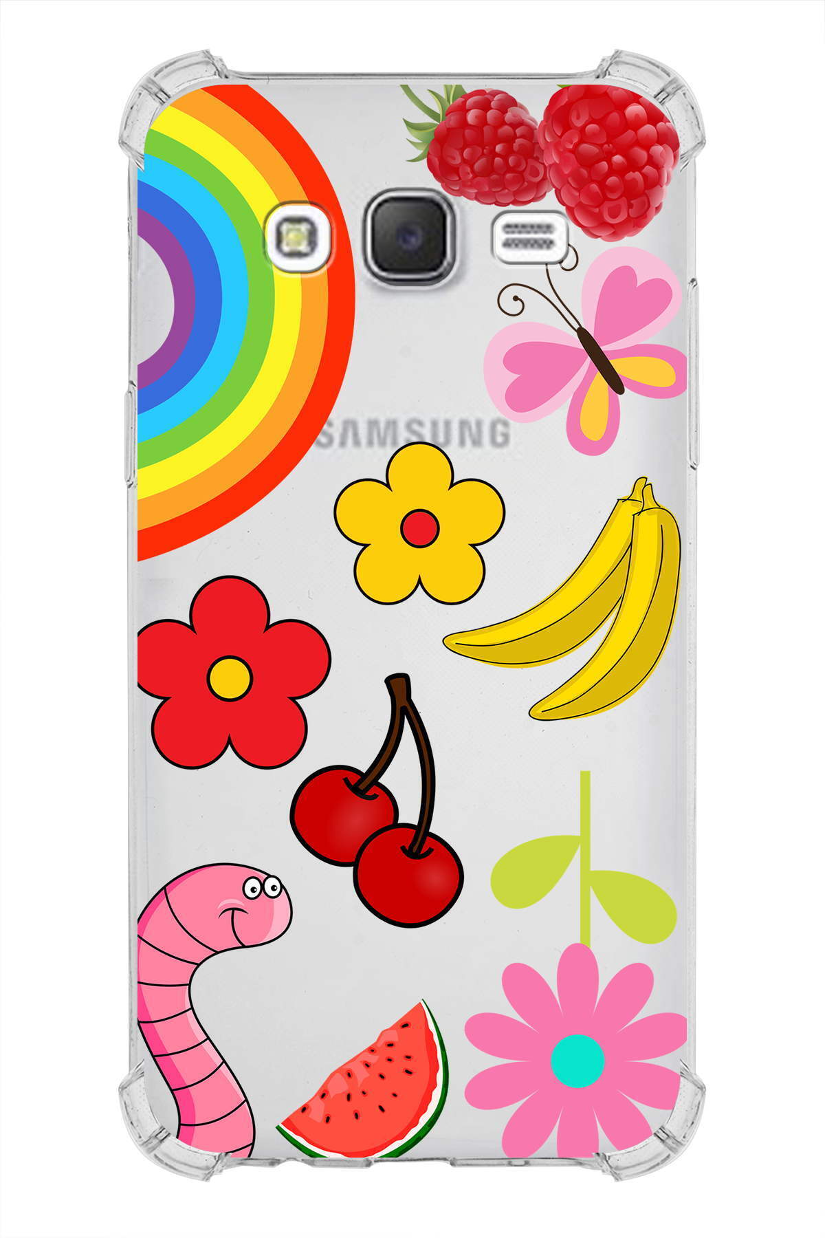 Samsung Galaxy J5 Uyumlu Water Color 5 Baskılı Şeffaf Köşe Korumalı Antişok Kılıf