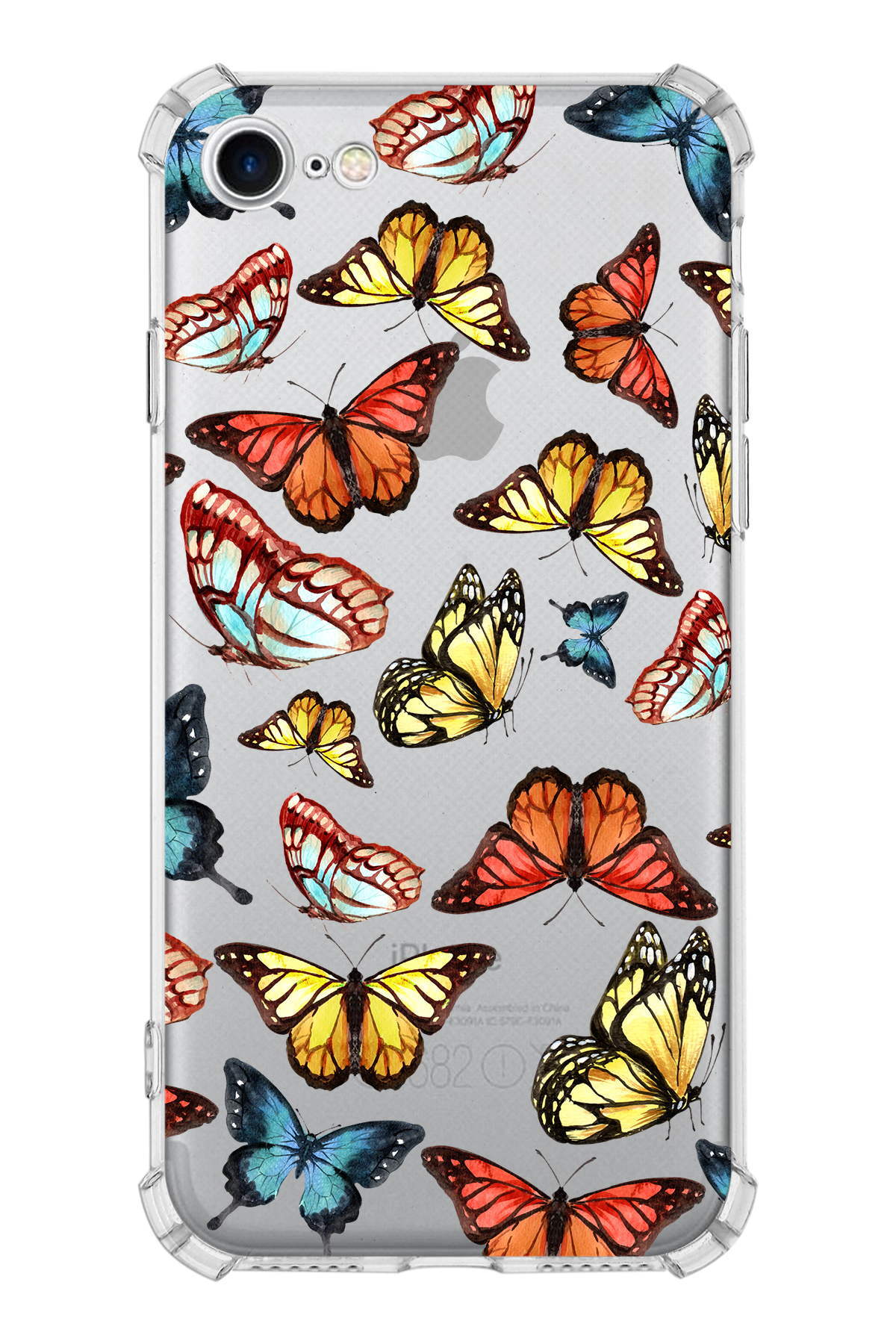 PrinriFy Apple iPhone SE 2022 Uyumlu Water Color 2 Baskılı Şeffaf Köşe Korumalı Antişok Kılıf