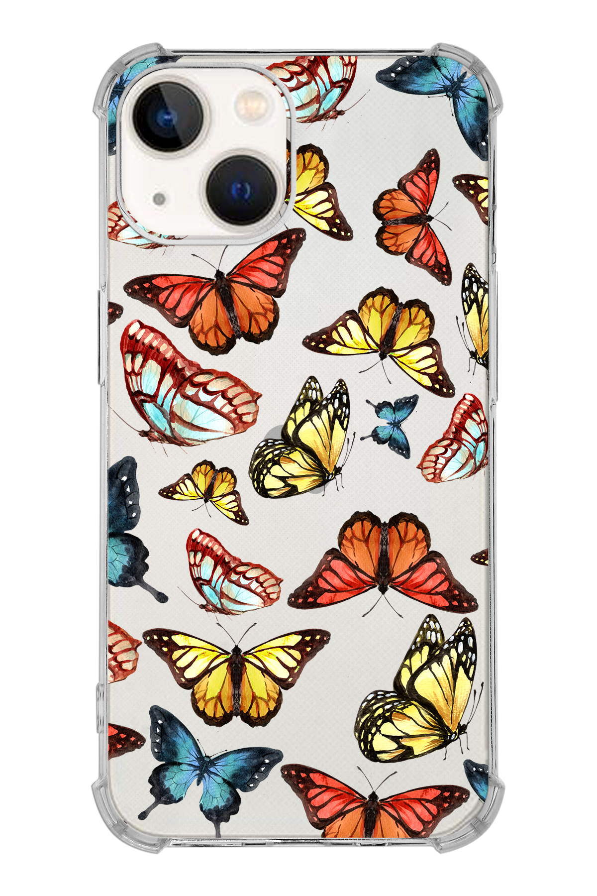 PrinriFy iPhone 13 Mini Uyumlu Water Color 2 Baskılı Şeffaf Köşe Korumalı Antişok Kılıf