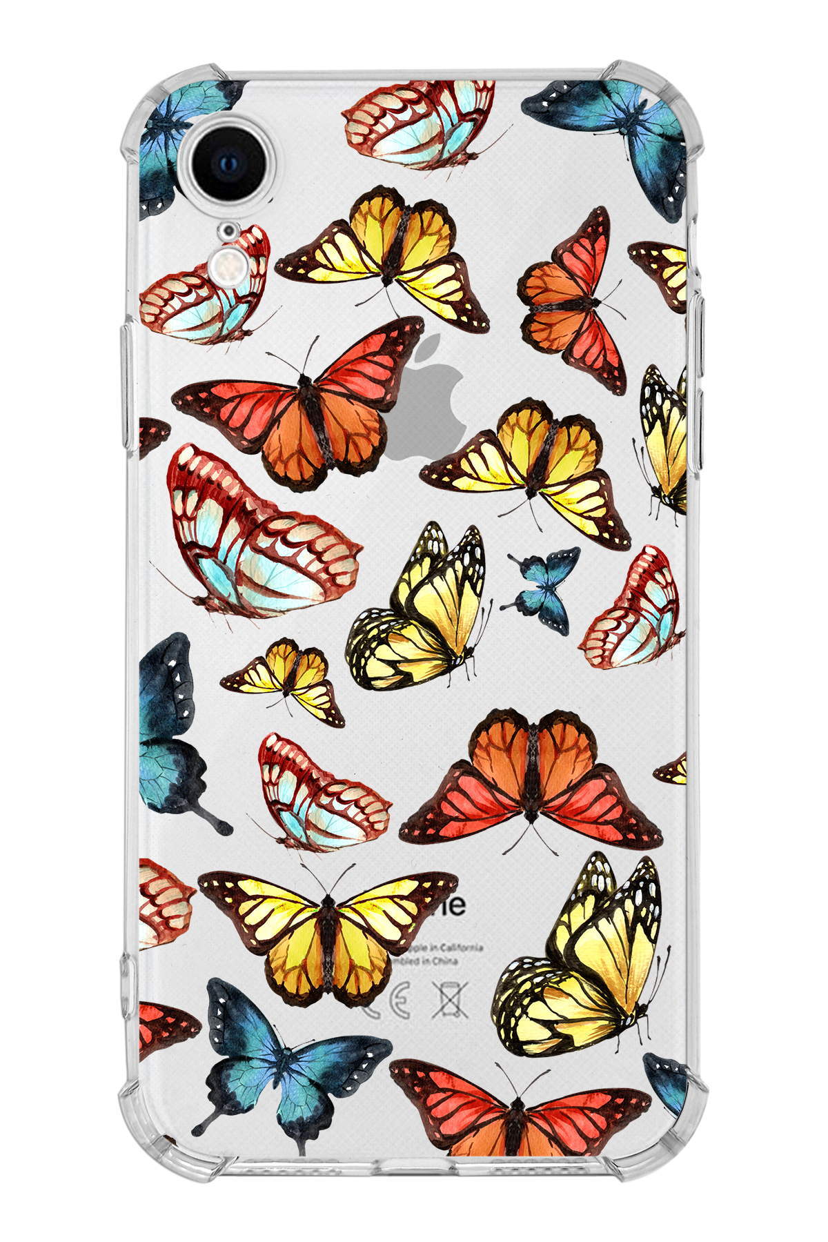 PrinriFy Apple iPhone XR Uyumlu Water Color 2 Baskılı Şeffaf Köşe Korumalı Antişok Kılıf