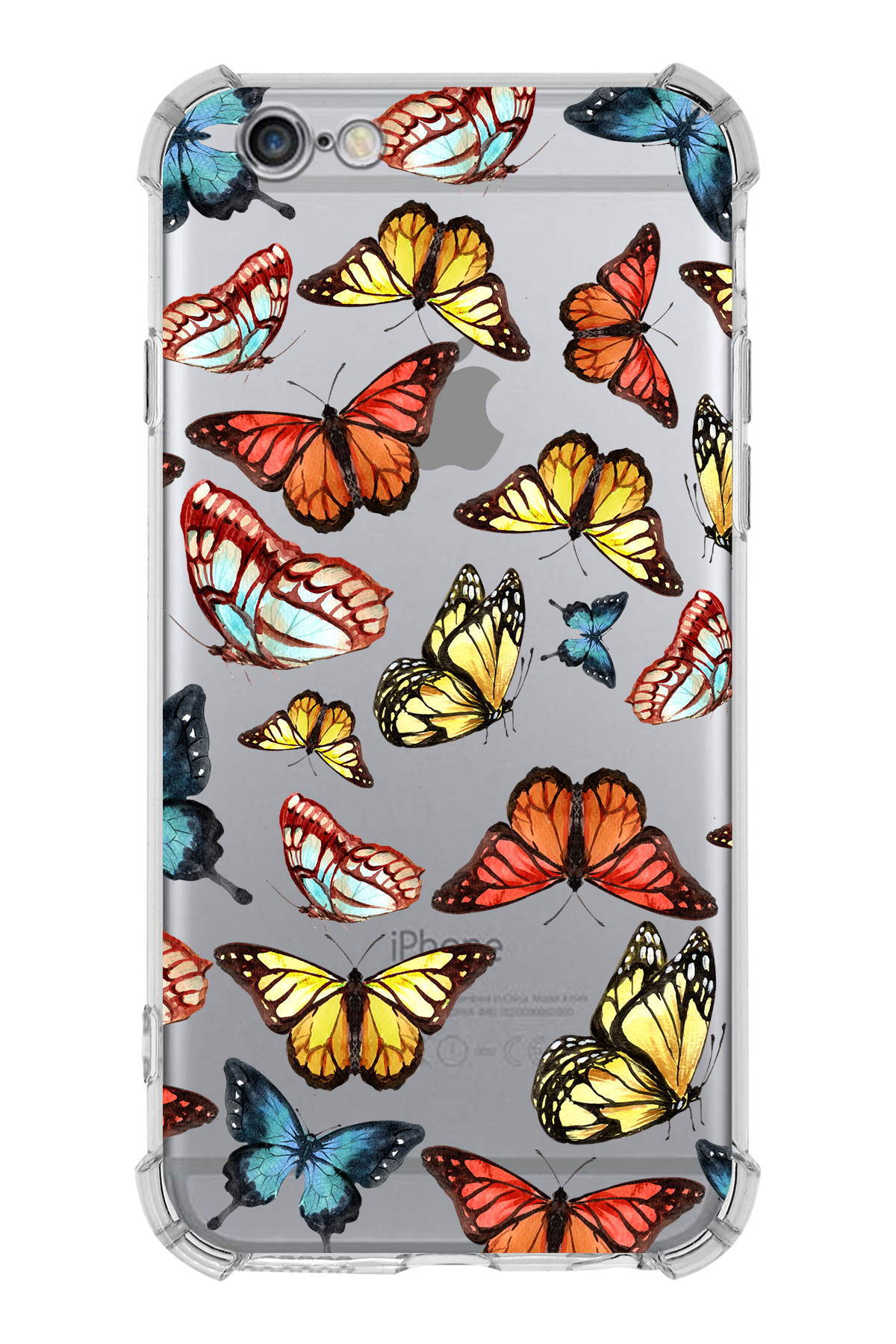 PrinriFy Apple iPhone 6S Plus Uyumlu Water Color 2 Baskılı Şeffaf Köşe Korumalı Antişok Kılıf