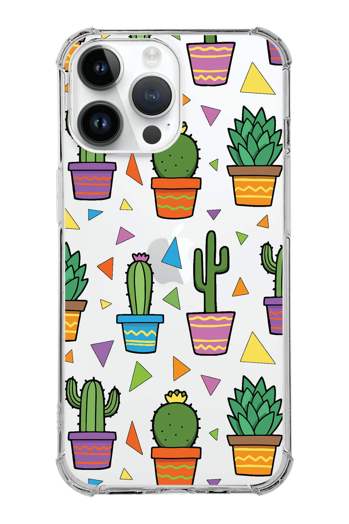 PrinriFy Apple iPhone 14 Pro Uyumlu Water Color 4 Baskılı Şeffaf Köşe Korumalı Antişok Kılıf