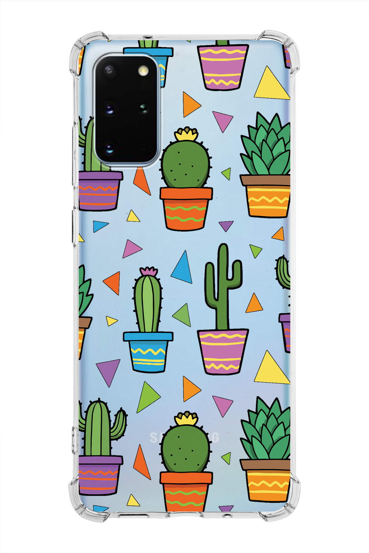 PrinriFy Samsung Galaxy S20 Plus Uyumlu Water Color 4 Baskılı Şeffaf Köşe Korumalı Antişok Kılıf