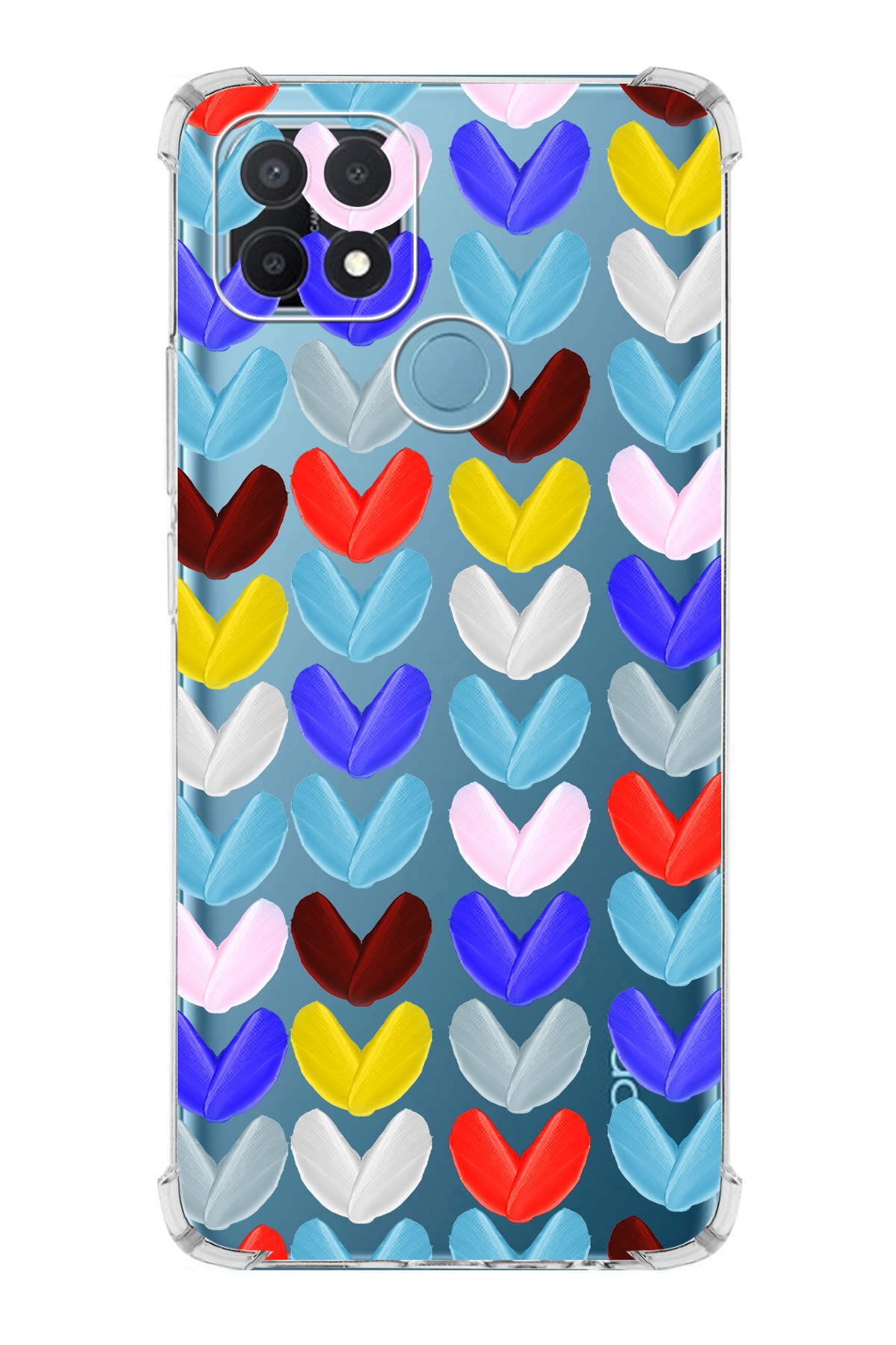 PrinriFy Oppo A15 Uyumlu Water Color 1 Baskılı Şeffaf Köşe Korumalı Antişok Kılıf