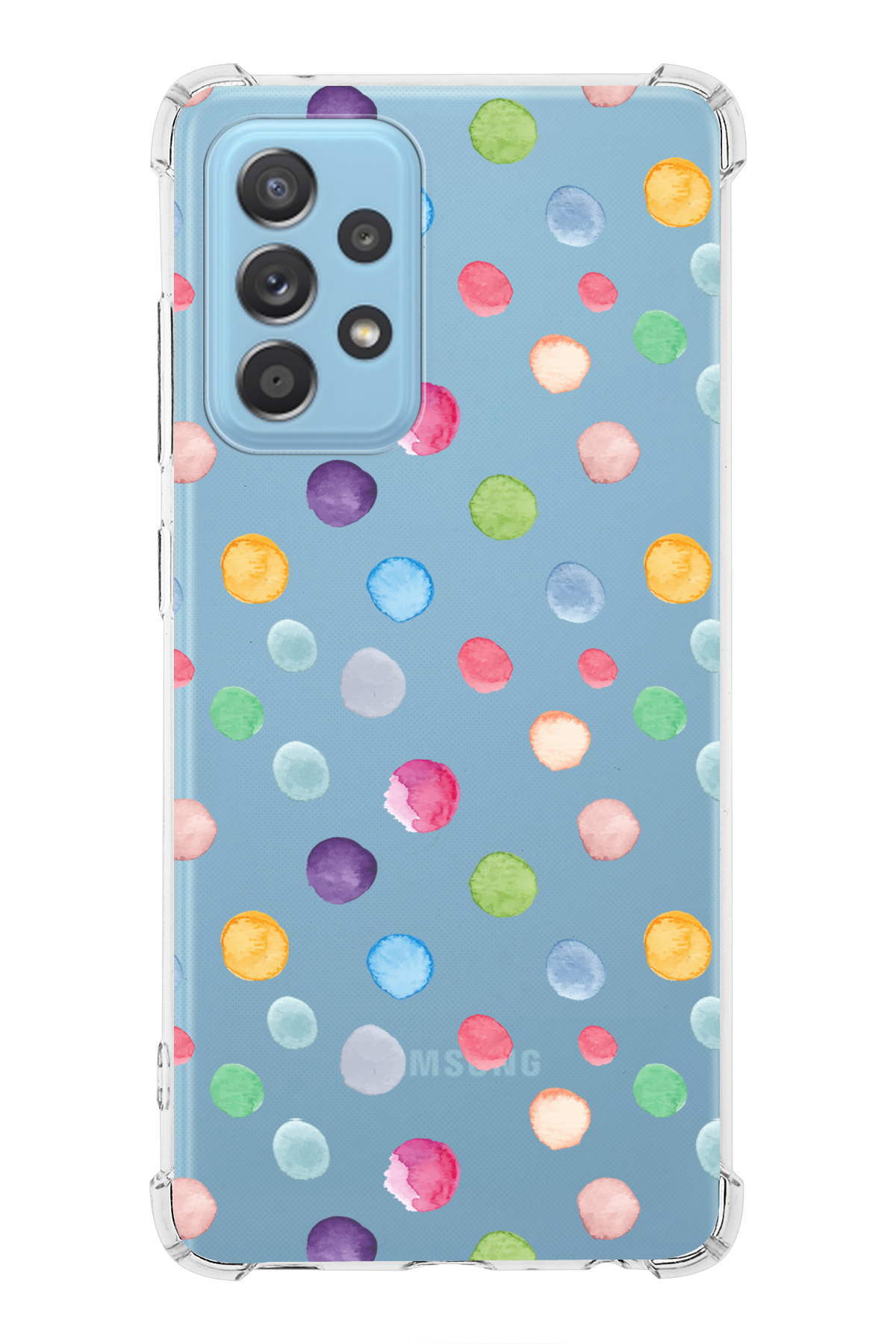 Samsung A52S 5G Uyumlu Water Color 6 Baskılı Şeffaf Köşe Korumalı Antişok Kılıf