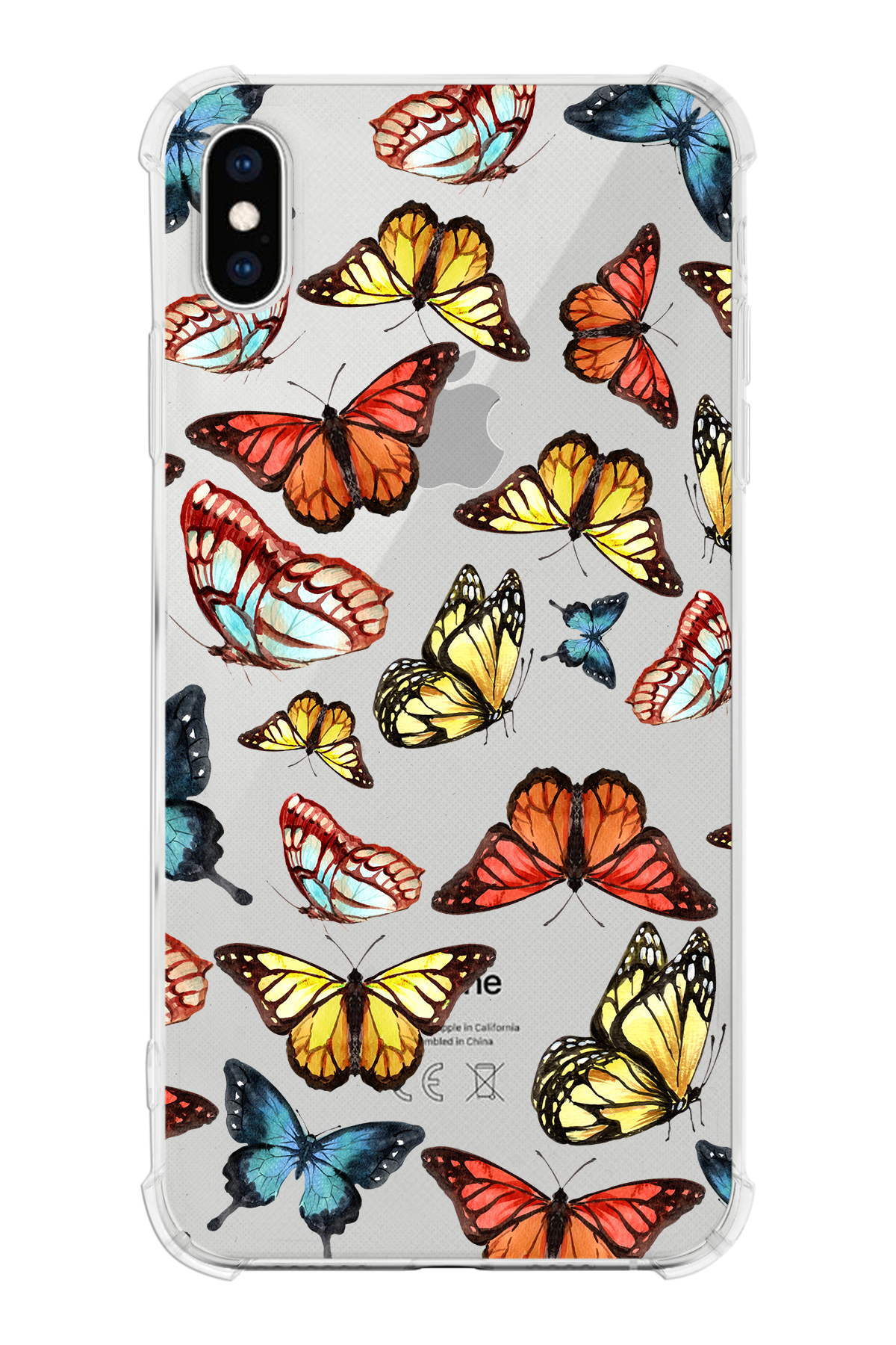 PrinriFy Apple iPhone XS Max Uyumlu Water Color 2 Baskılı Şeffaf Köşe Korumalı Antişok Kılıf