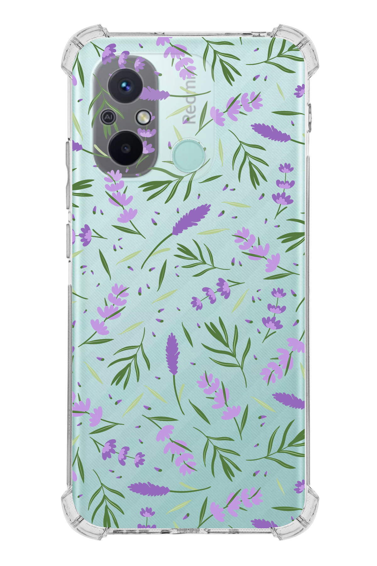 PrinriFy Xiaomi Redmi 12C Uyumlu Water Color 3 Baskılı Şeffaf Köşe Korumalı Antişok Kılıf