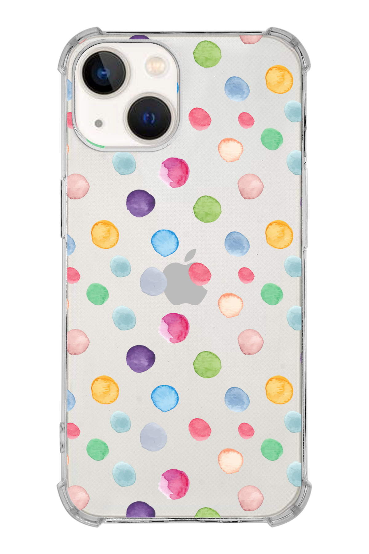 PrinriFy Apple iPhone 13 Uyumlu Water Color 6 Baskılı Şeffaf Köşe Korumalı Antişok Kılıf