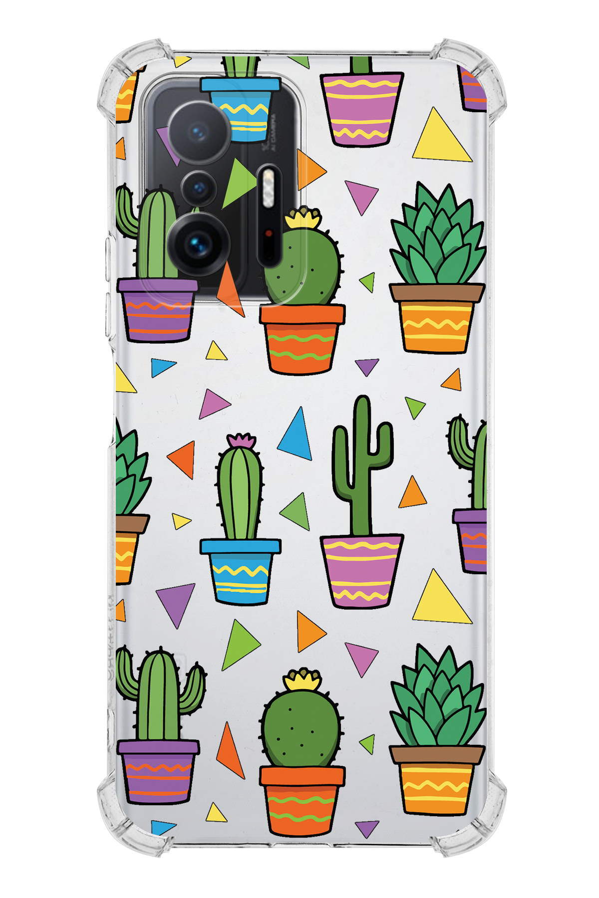 PrinriFy Xiaomi Mi 11T Uyumlu Water Color 4 Baskılı Şeffaf Köşe Korumalı Antişok Kılıf