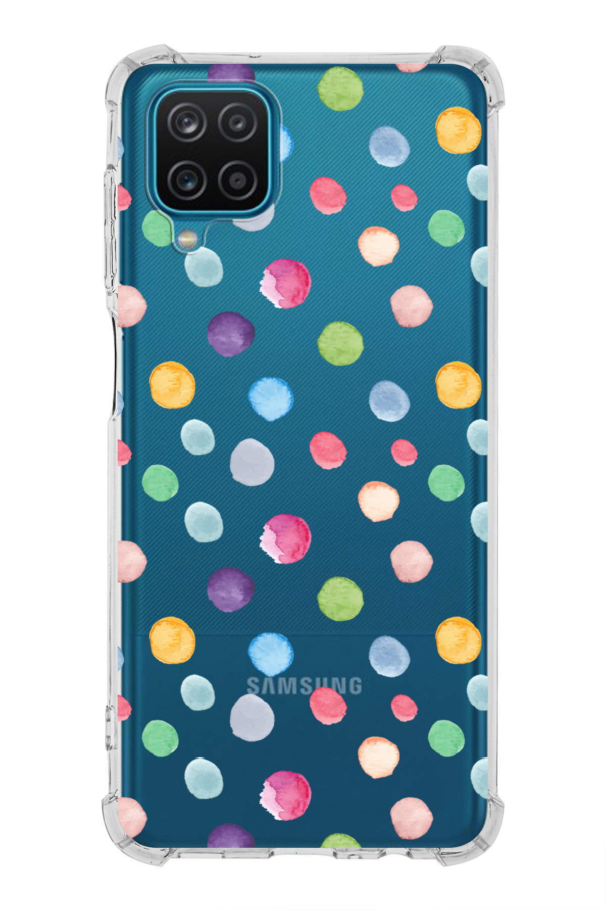 Samsung Galaxy A22 Uyumlu Water Color 6 Baskılı Şeffaf Köşe Korumalı Antişok Kılıf