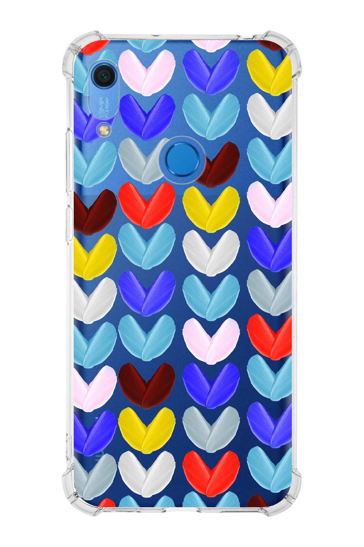 PrinriFy Huawei Y6S Uyumlu Water Color 1 Baskılı Şeffaf Köşe Korumalı Antişok Kılıf