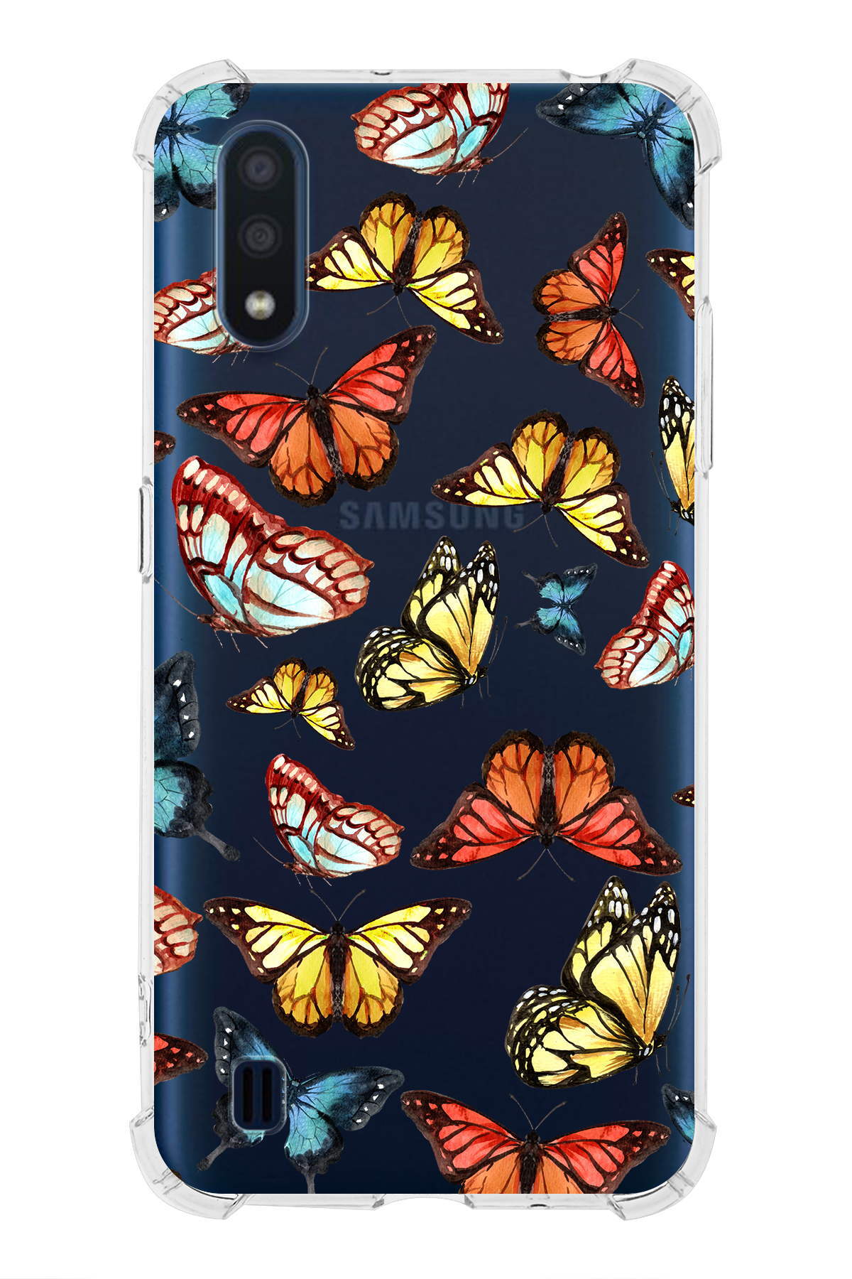 Samsung Galaxy A01 Uyumlu Water Color 2 Baskılı Şeffaf Köşe Korumalı Antişok Kılıf