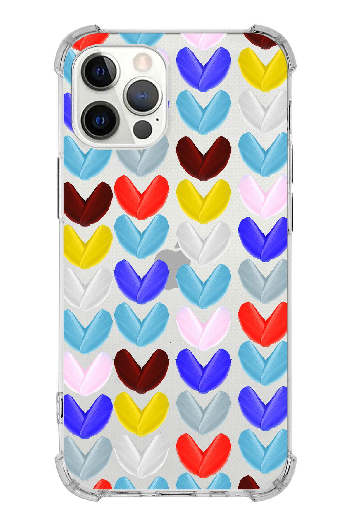 PrinriFy Apple iPhone 12 Pro Max Uyumlu Water Color 1 Baskılı Şeffaf Köşe Korumalı Antişok Kılıf