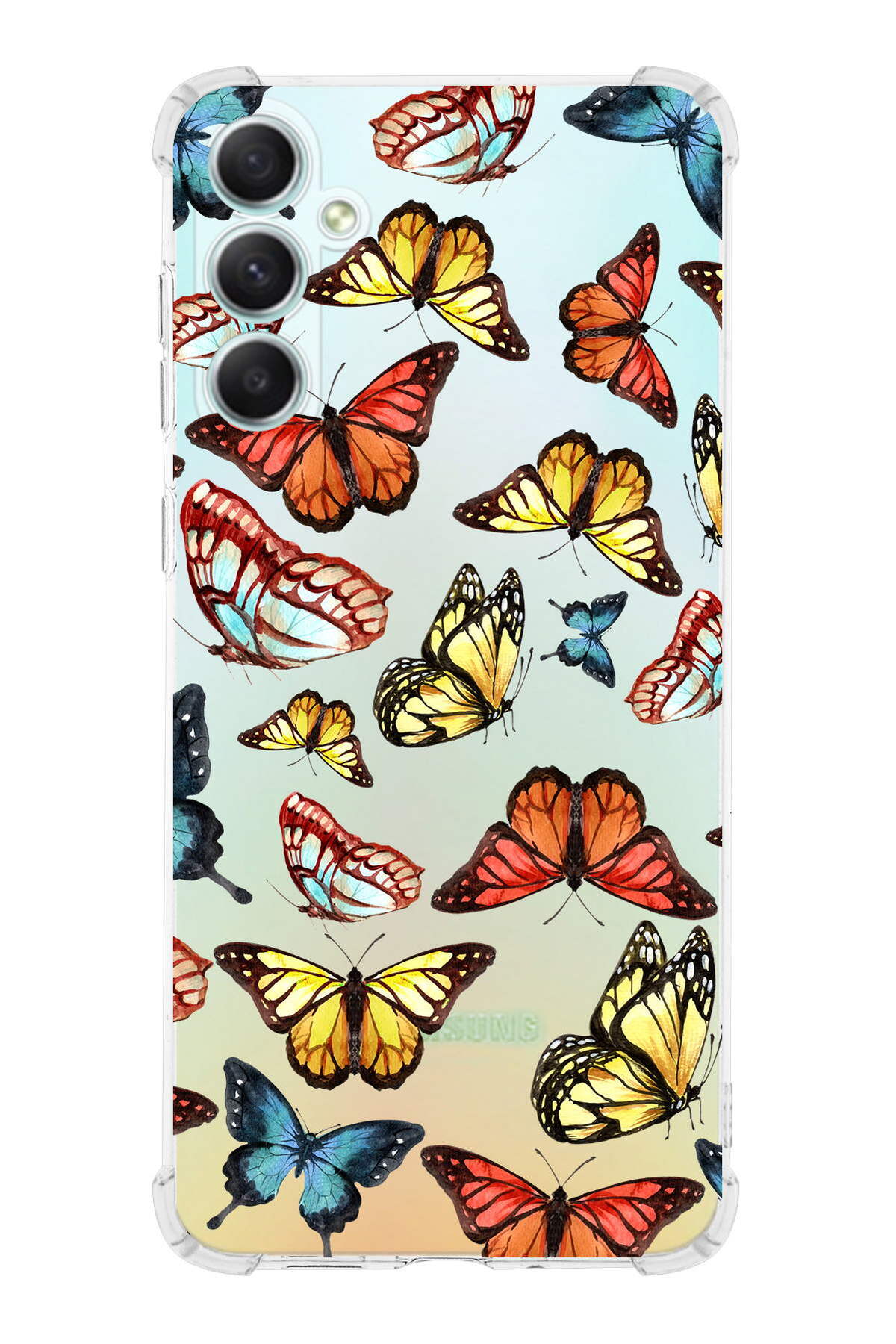 Samsung Galaxy A34 Uyumlu Water Color 2 Baskılı Şeffaf Köşe Korumalı Antişok Kılıf