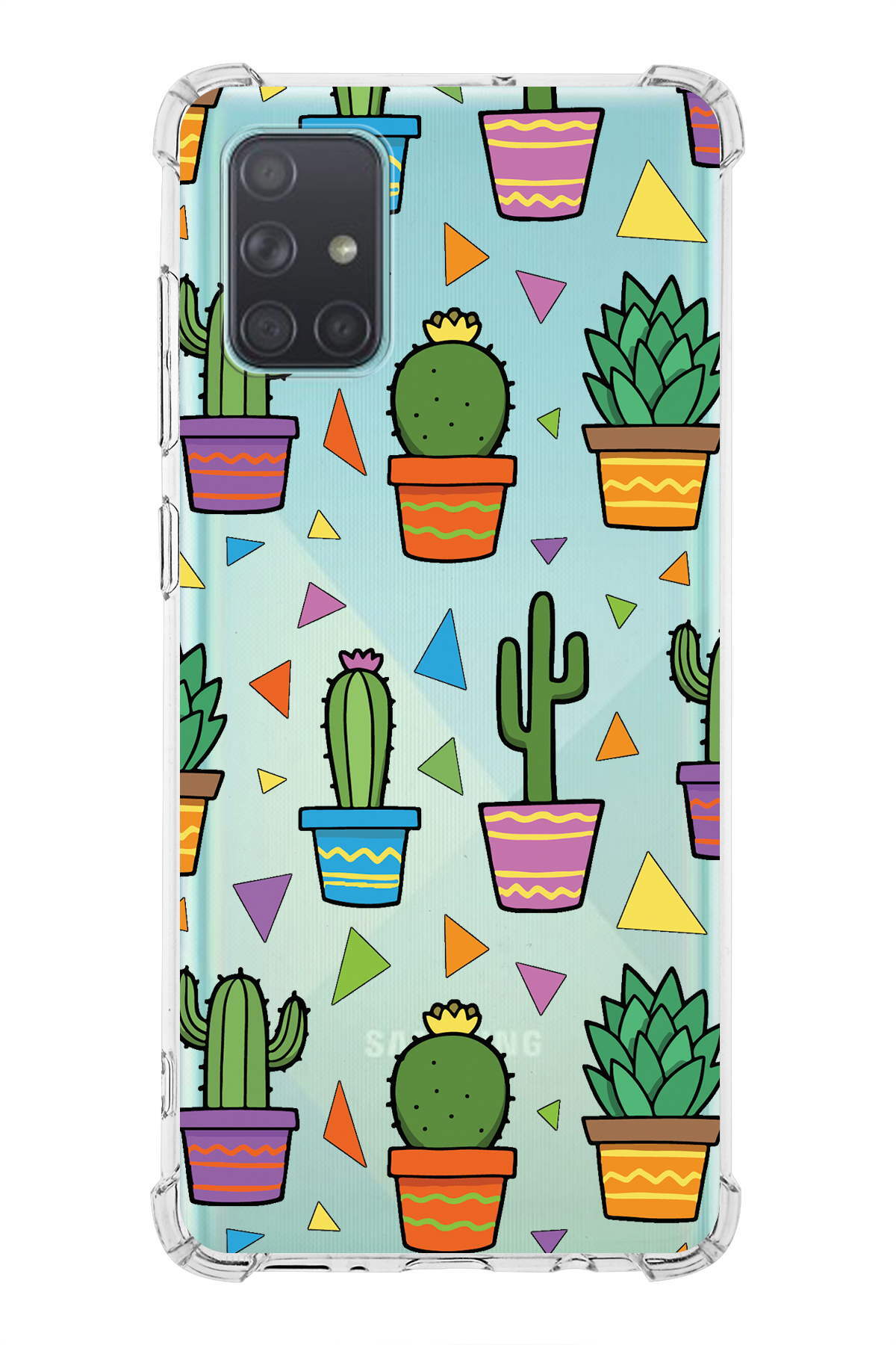 Samsung Galaxy A71 Uyumlu Water Color 4 Baskılı Şeffaf Köşe Korumalı Antişok Kılıf