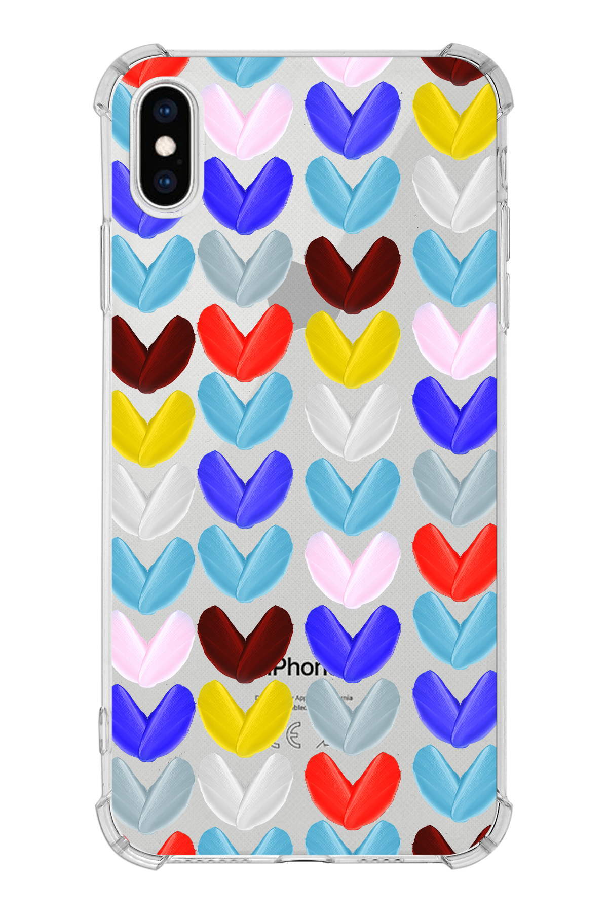 PrinriFy Apple iPhone X Uyumlu Water Color 1 Baskılı Şeffaf Köşe Korumalı Antişok Kılıf