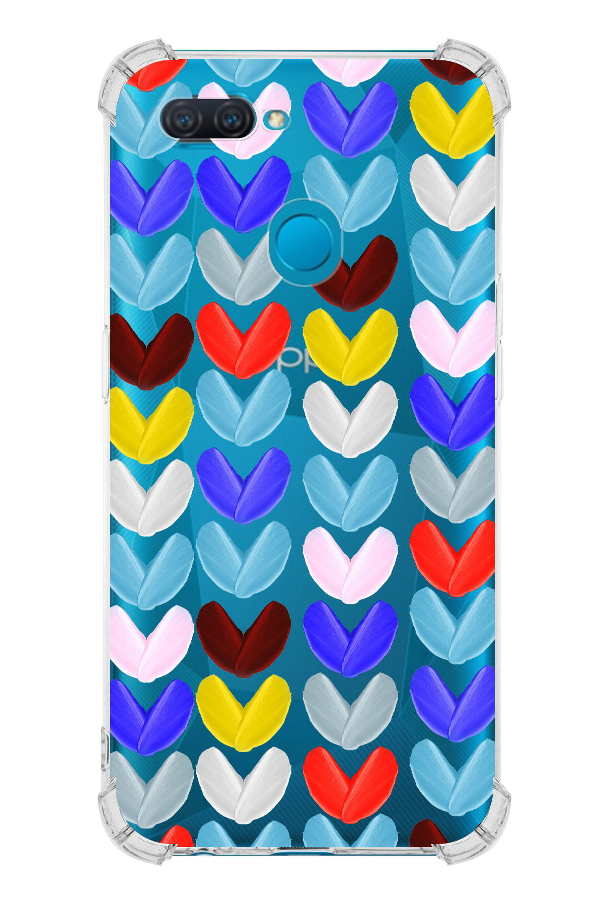 PrinriFy Oppo AX7 Uyumlu Water Color 1 Baskılı Şeffaf Köşe Korumalı Antişok Kılıf