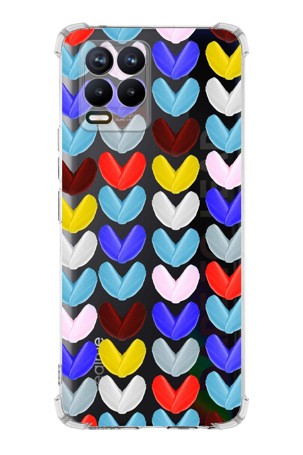 Realme 8 Uyumlu Water Color 1 Baskılı Şeffaf Köşe Korumalı Antişok Kılıf