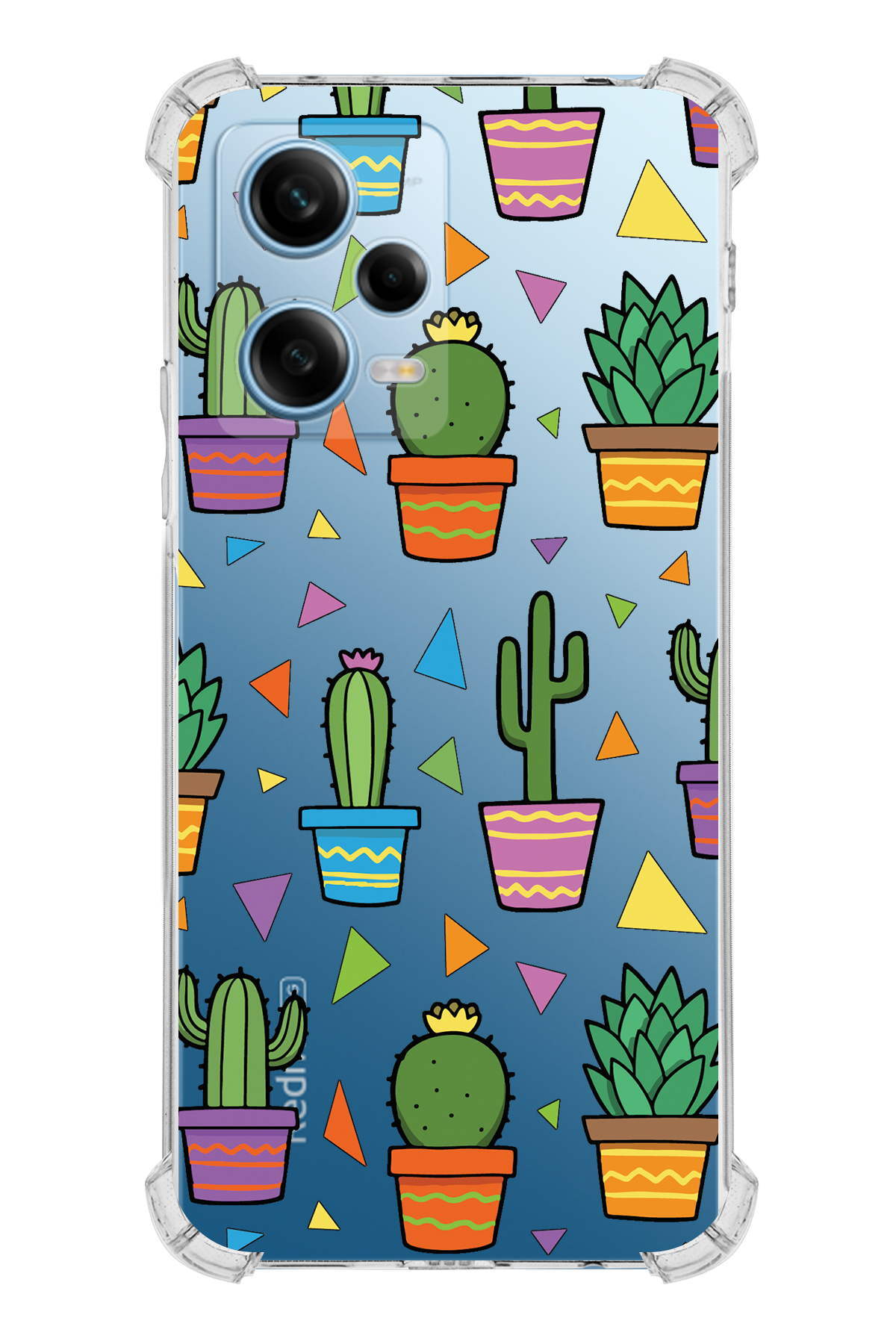 PrinriFy Xiaomi Redmi Note 12 Pro 5G Water Color 4 Baskılı Şeffaf Köşe Korumalı Antişok Kılıf