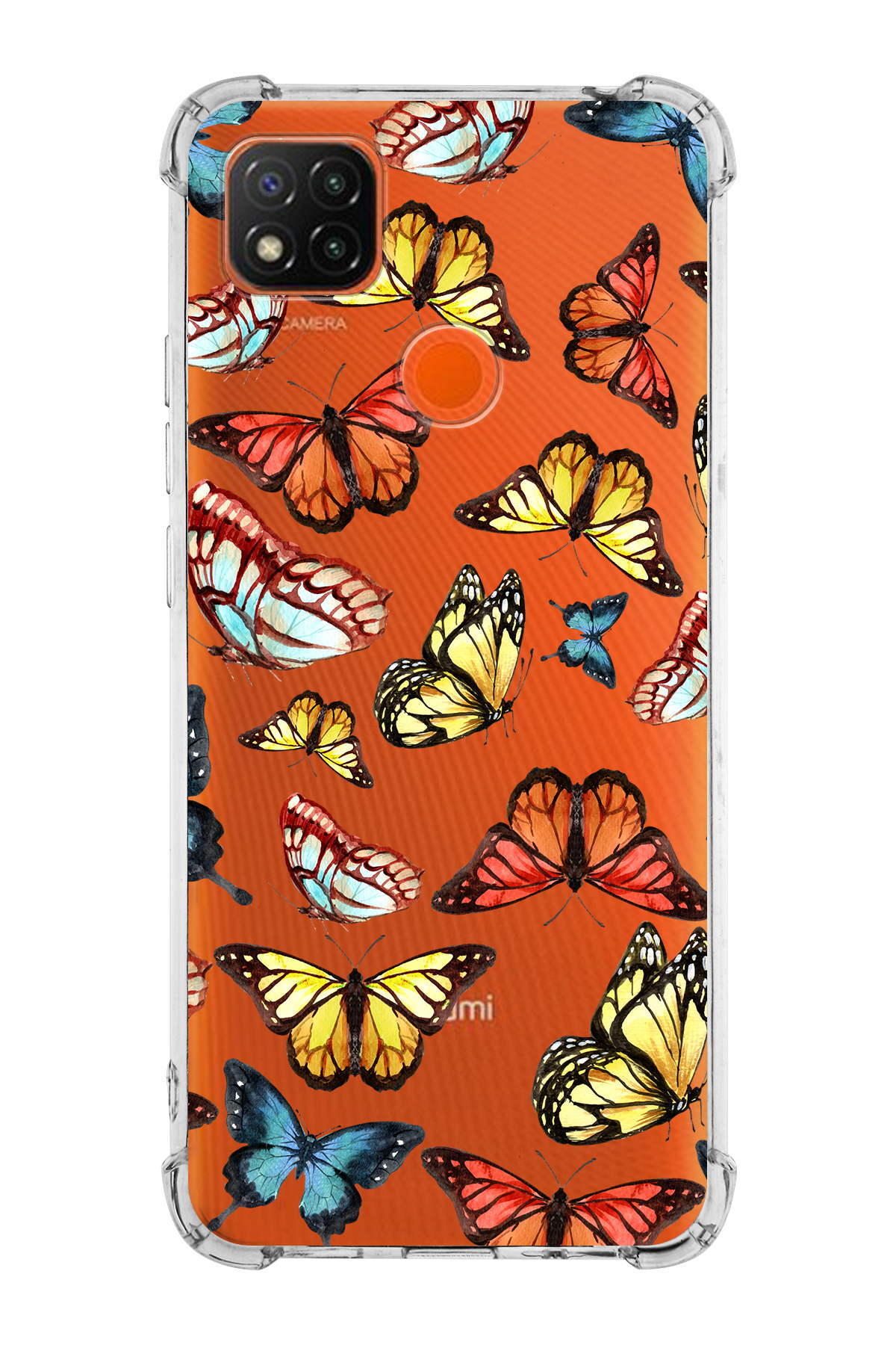 PrinriFy Xiaomi Redmi 10A Uyumlu Water Color 2 Baskılı Şeffaf Köşe Korumalı Antişok Kılıf