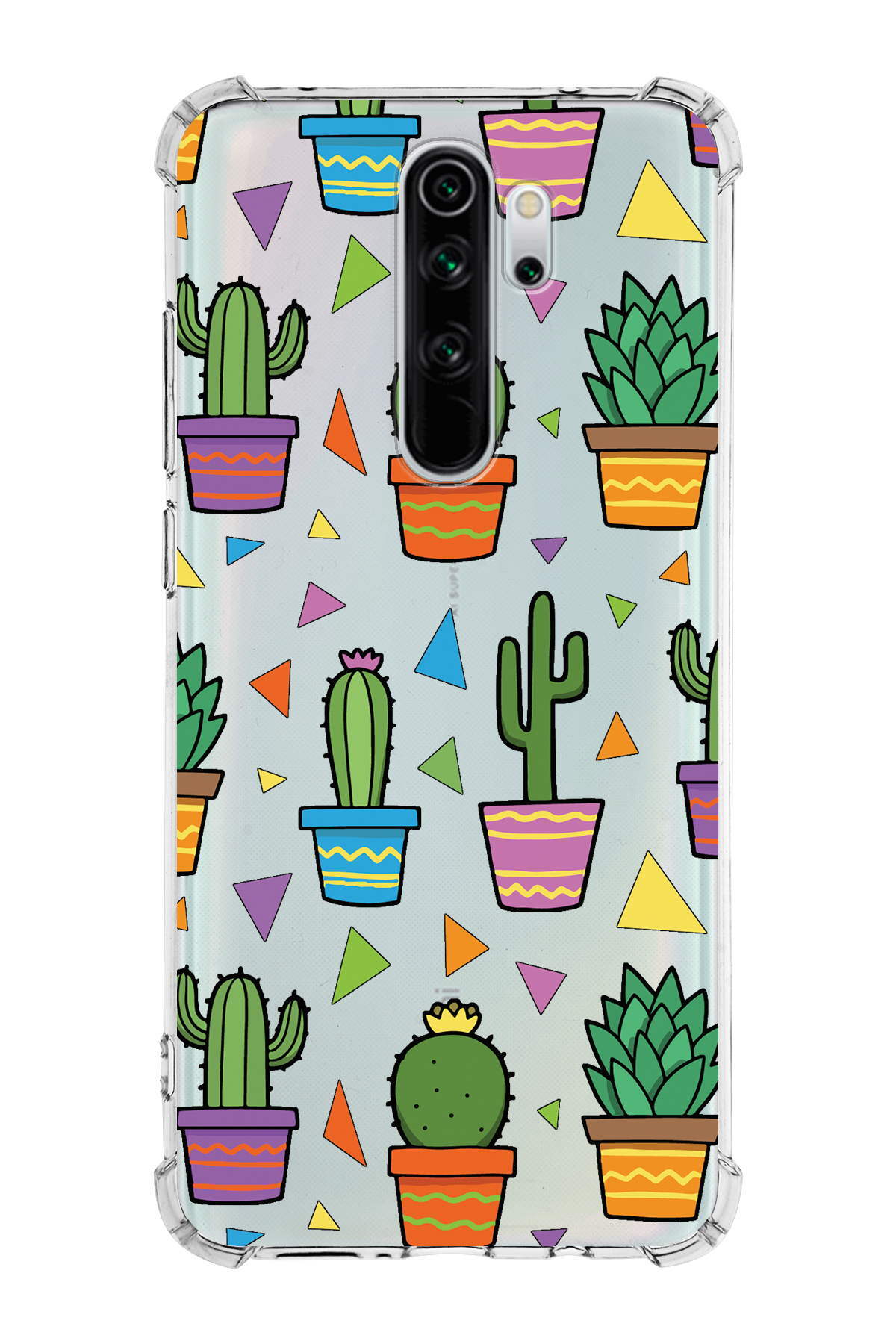 PrinriFy Xiaomi Note 8 Pro Uyumlu Water Color 4 Baskılı Şeffaf Köşe Korumalı Antişok Kılıf