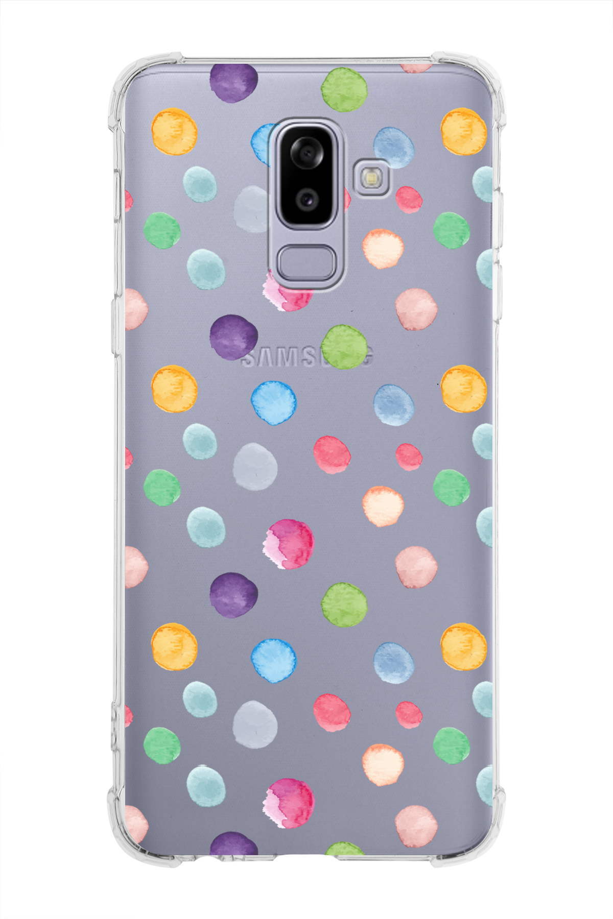 Samsung Galaxy A6 (2018) Uyumlu Water Color 6 Baskılı Şeffaf Köşe Korumalı Antişok Kılıf