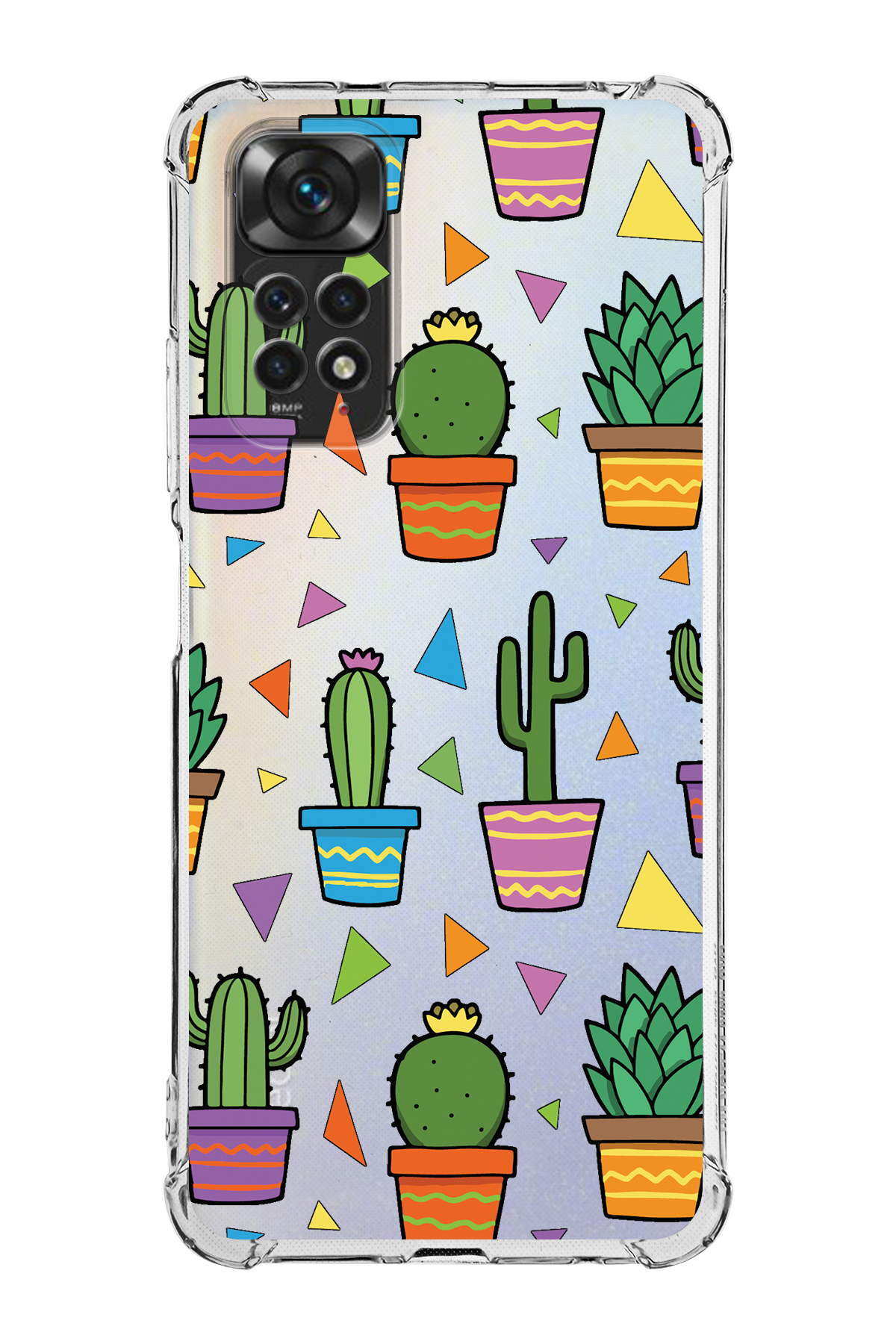 PrinriFy Redmi Note 11 Uyumlu Water Color 4 Baskılı Şeffaf Köşe Korumalı Antişok Kılıf