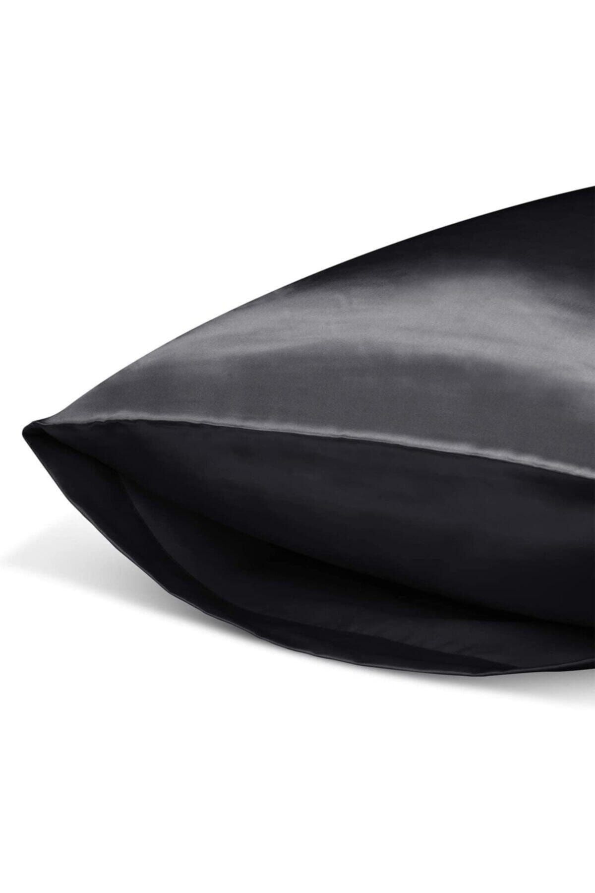 EVYA-Fete de perna din matase neagra 2 bucati 50x70 cm anti-transpiratie fara miros potrivite pentru parul cret 3