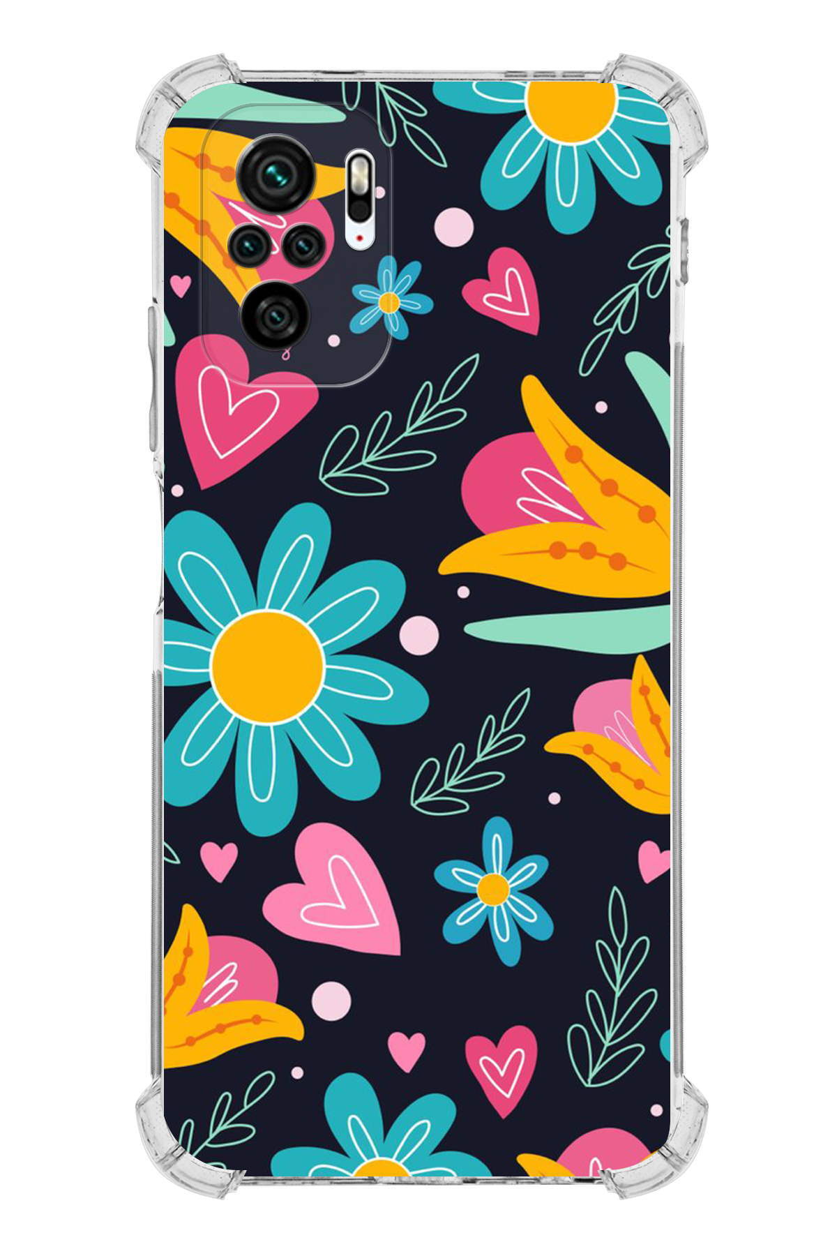 Xiaomi Redmi Note 10 Uyumlu Retro Color 1 Baskılı Şeffaf Köşe Korumalı Antişok Kılıf