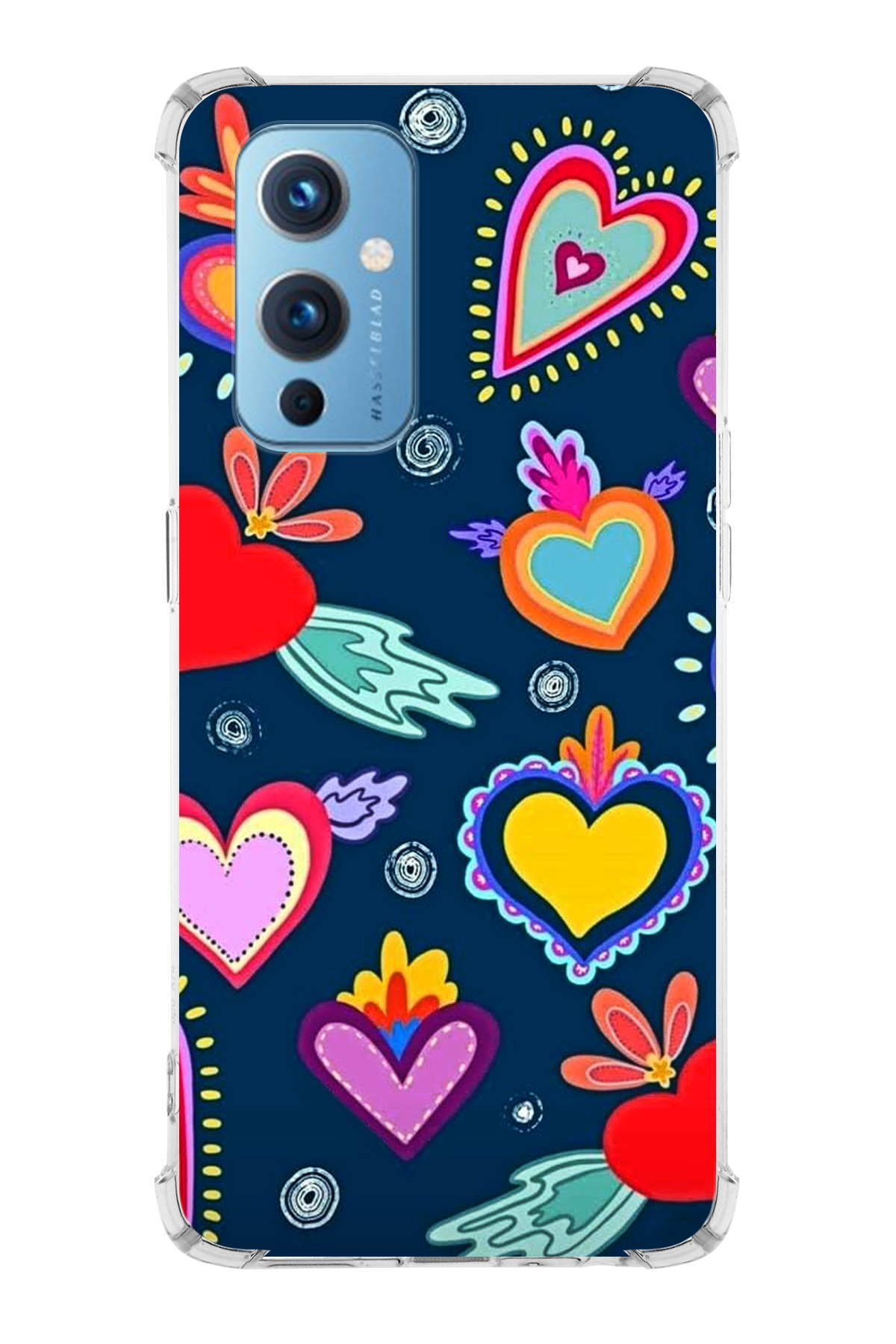 OnePlus 9 Uyumlu Retro Color 3 Baskılı Şeffaf Köşe Korumalı Antişok Kılıf