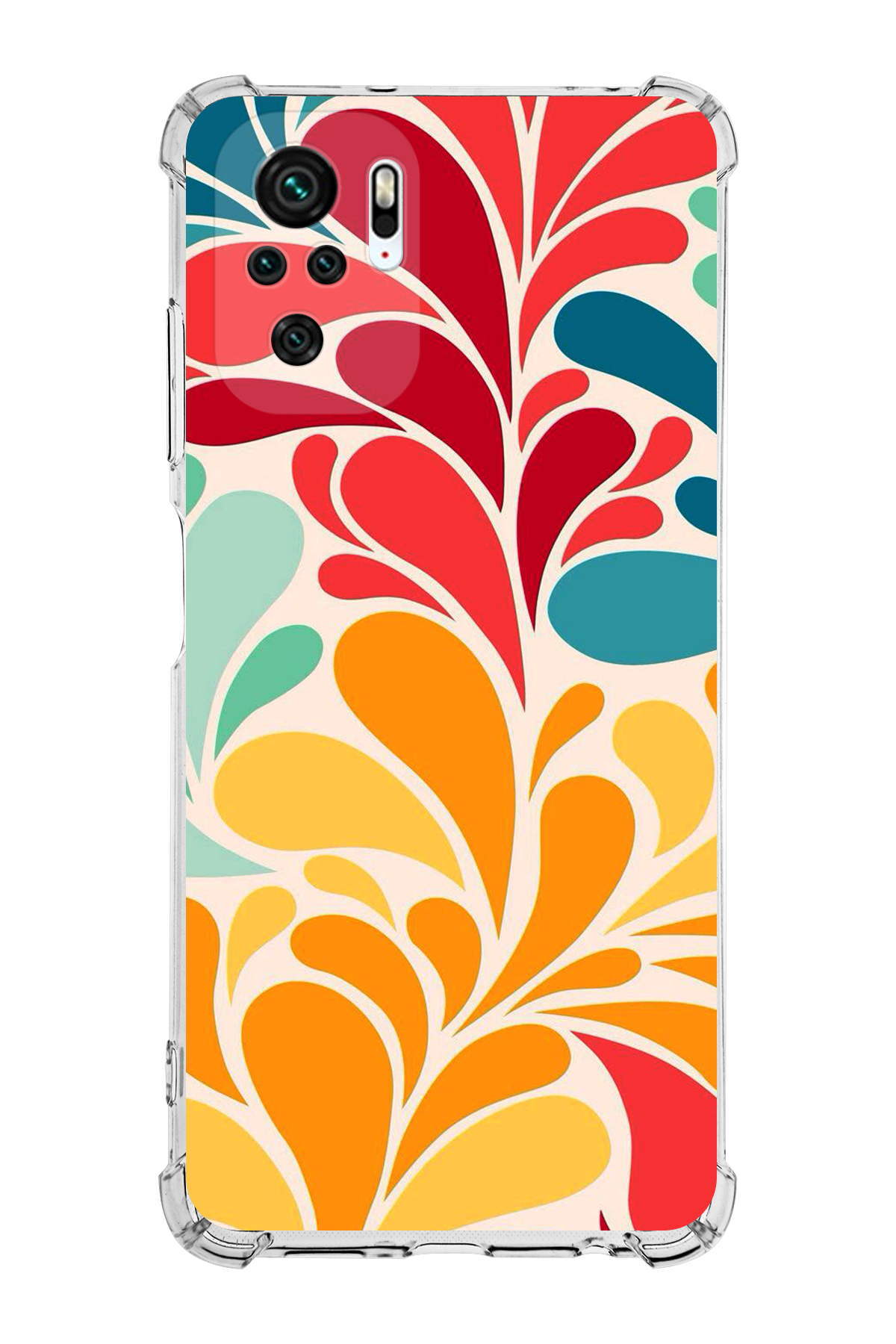Xiaomi Redmi 10 2022 Uyumlu Retro Color 5 Baskılı Şeffaf Köşe Korumalı Antişok Kılıf