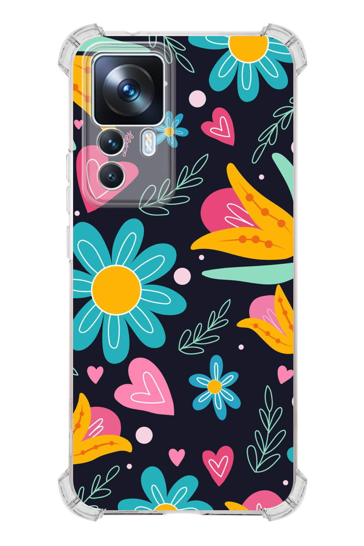 Xiaomi Mi 12T Uyumlu Retro Color 1 Baskılı Şeffaf Köşe Korumalı Antişok Kılıf