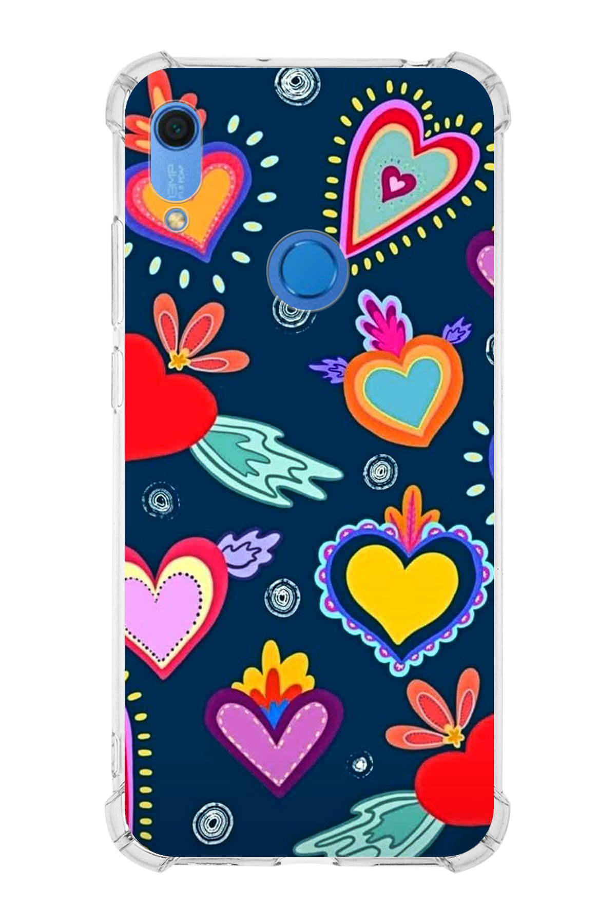 Huawei Y6S Uyumlu Retro Color 3 Baskılı Şeffaf Köşe Korumalı Antişok Kılıf