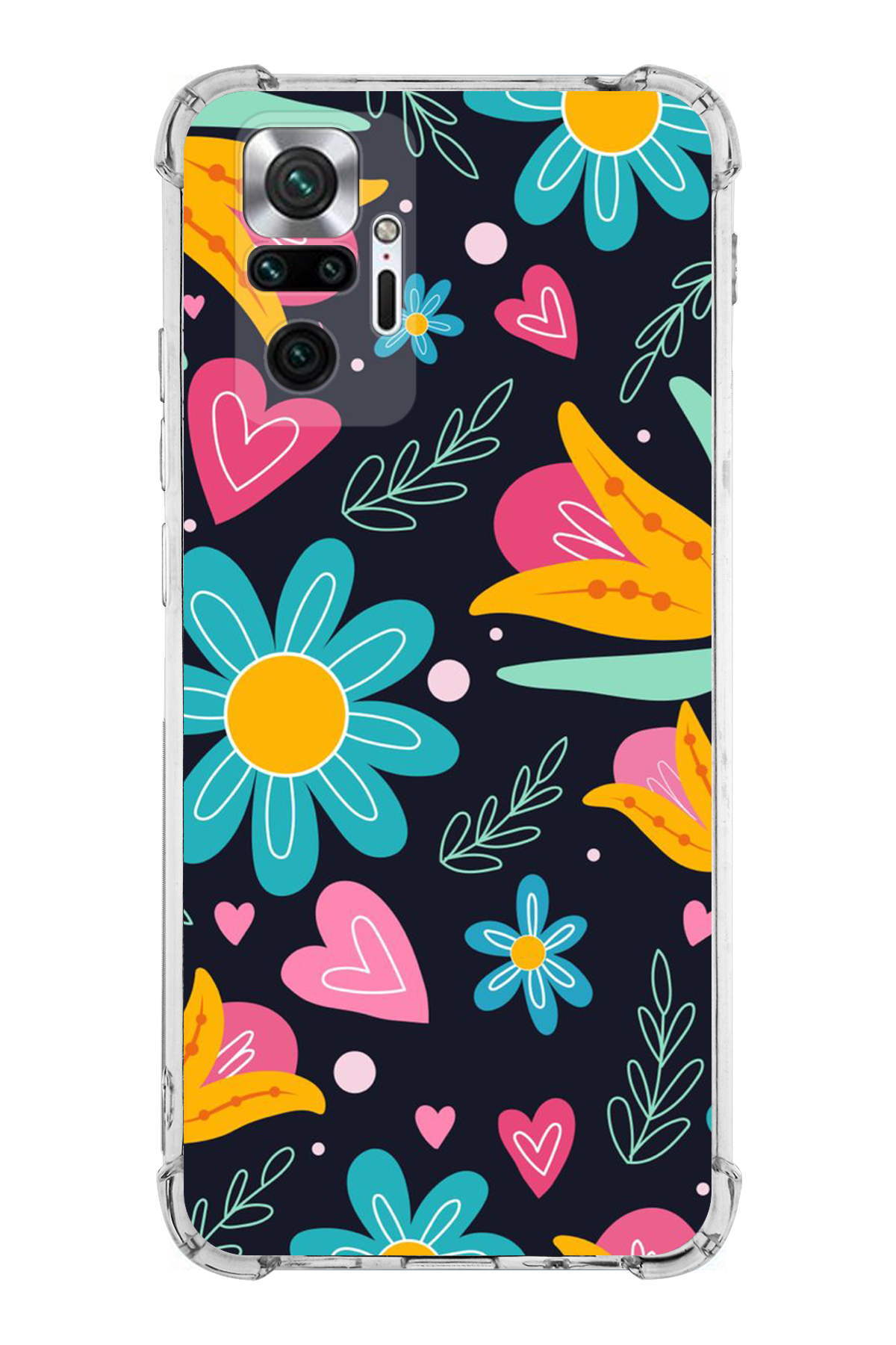 Xiaomi Redmi Note 10 Pro Uyumlu Retro Color 1 Baskılı Şeffaf Köşe Korumalı Antişok Kılıf