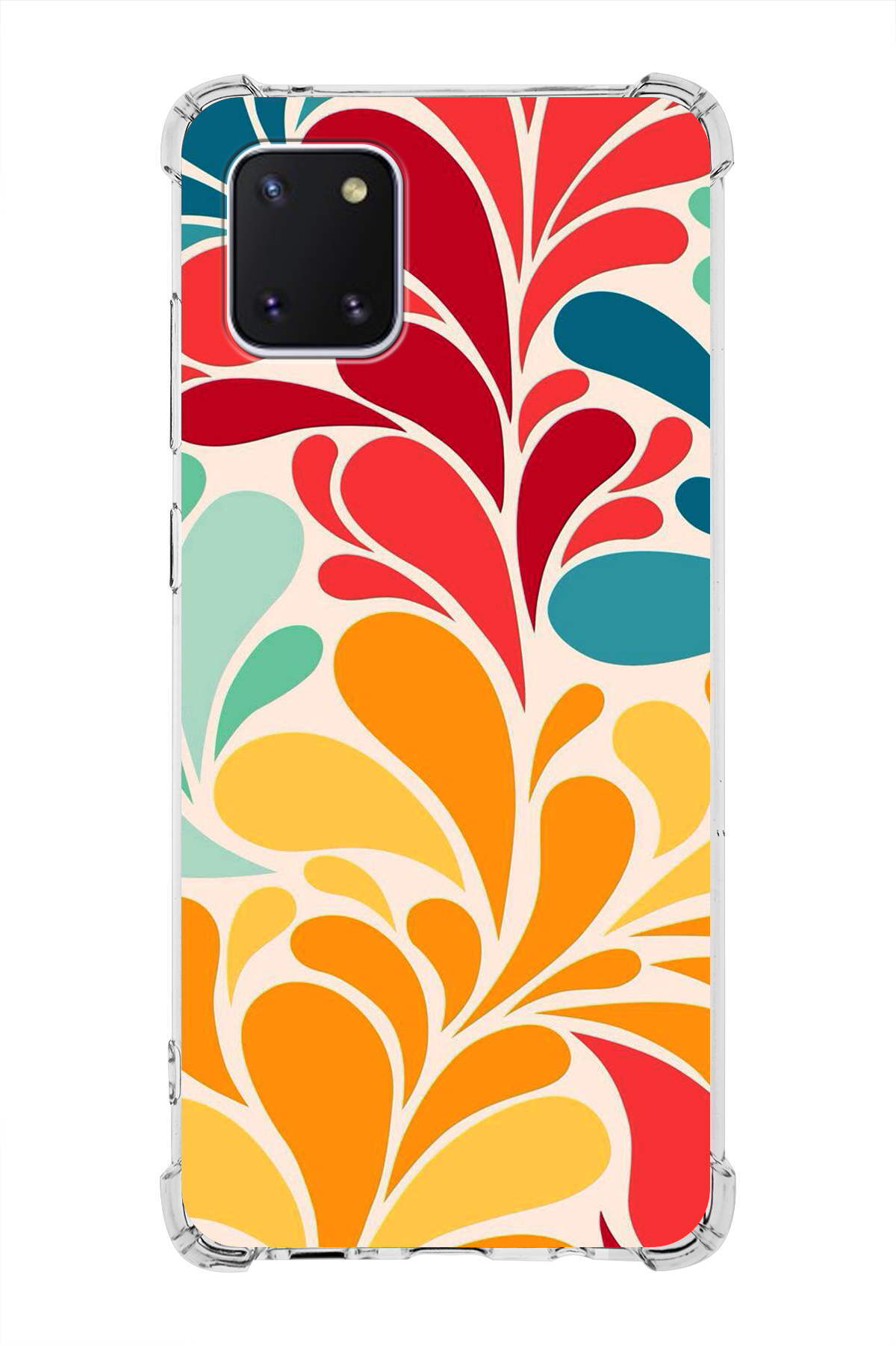 Samsung Galaxy A81 Uyumlu Retro Color 5 Baskılı Şeffaf Köşe Korumalı Antişok Kılıf