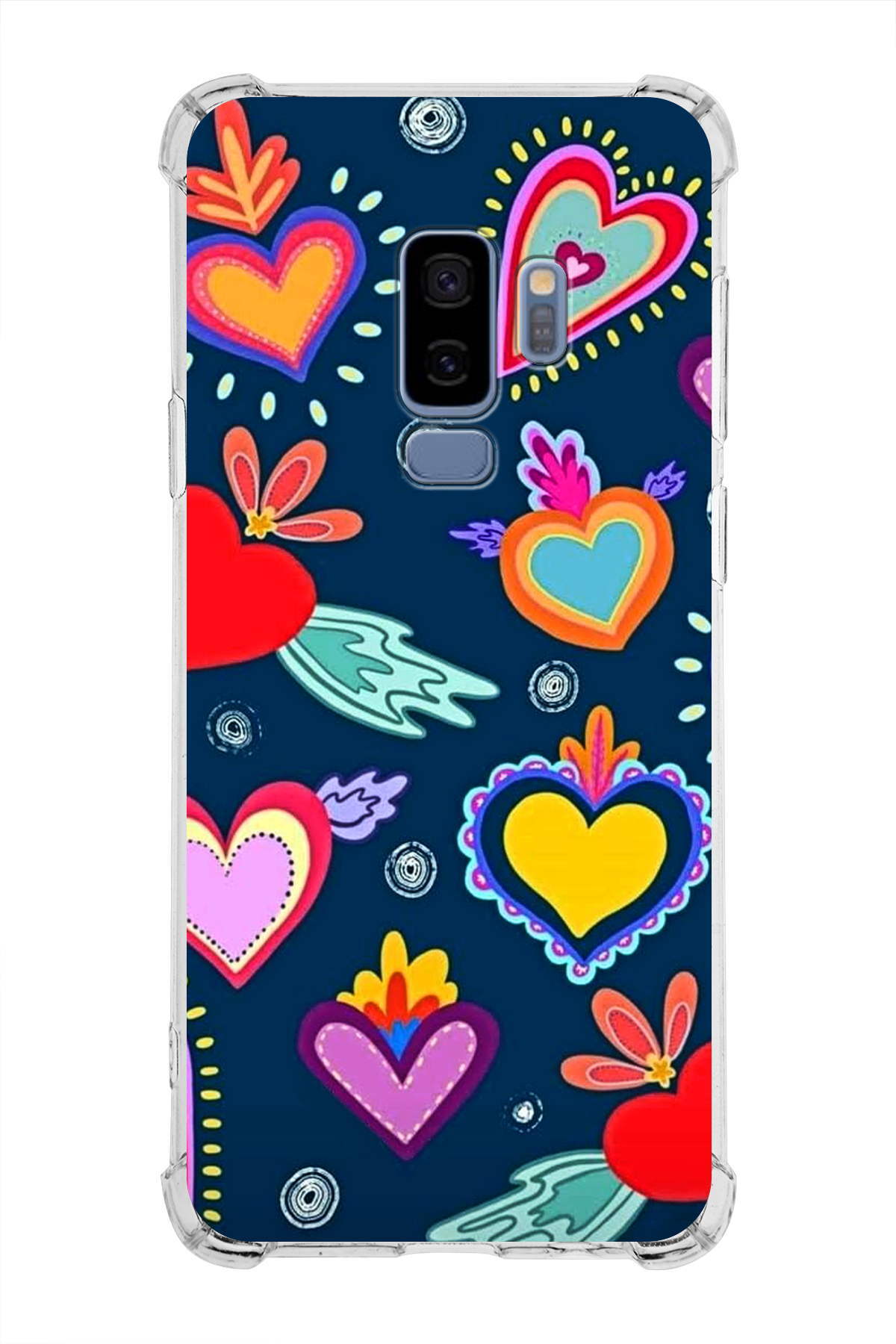 Samsung Galaxy S9 Plus Uyumlu Retro Color 3 Baskılı Şeffaf Köşe Korumalı Antişok Kılıf