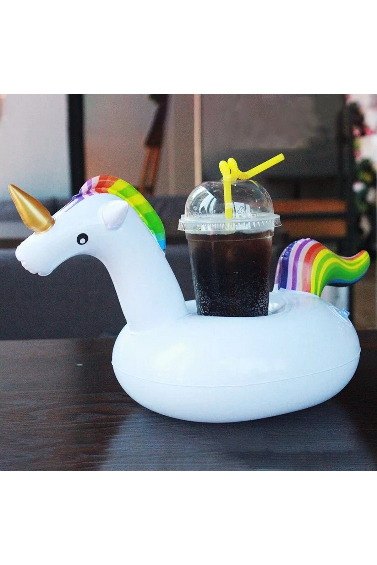 Unicorn Deniz Yatağı Şişme Bardak Tutucu