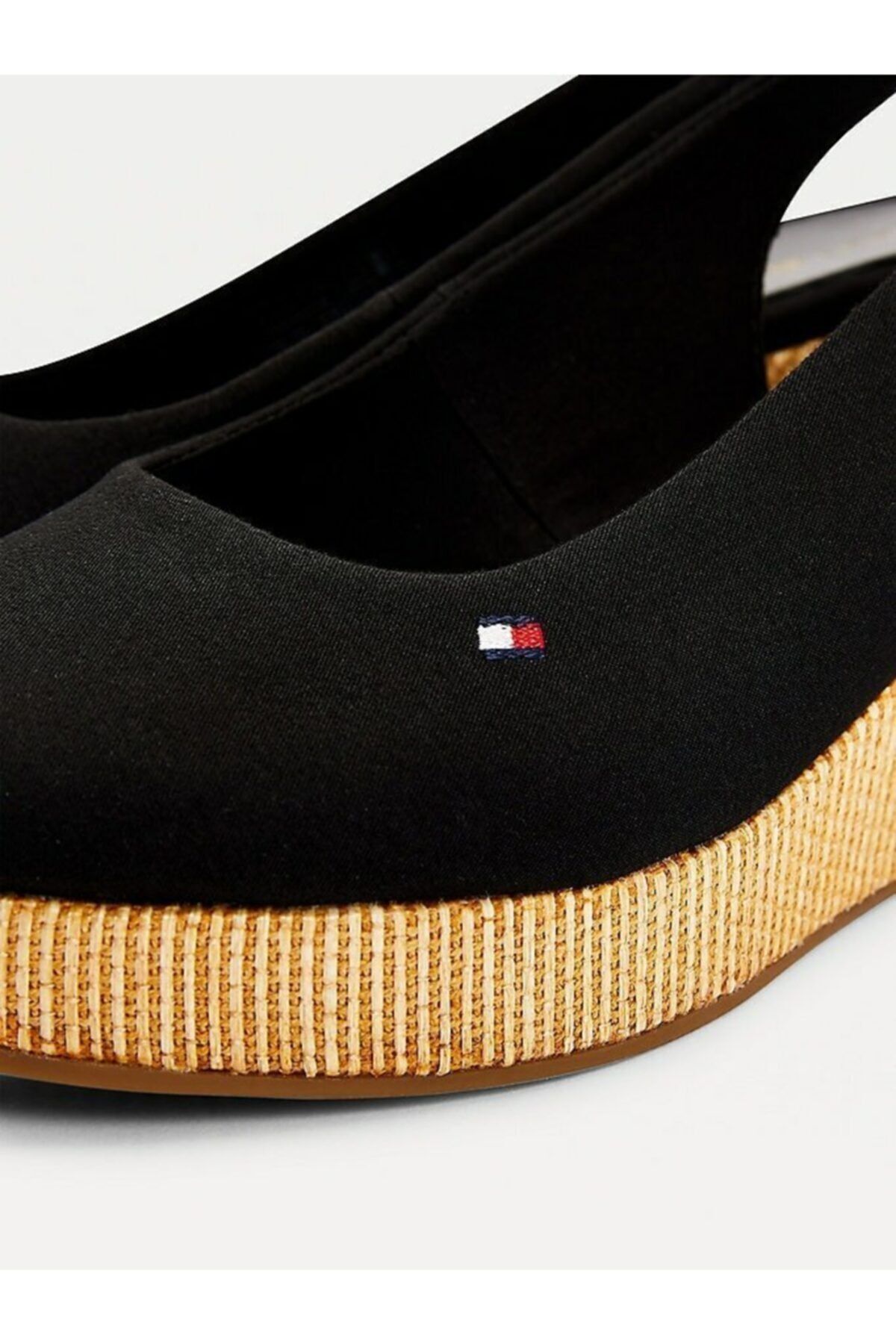 صندل سیاه زنانه کفش های پر از elba Tommy Hilfiger