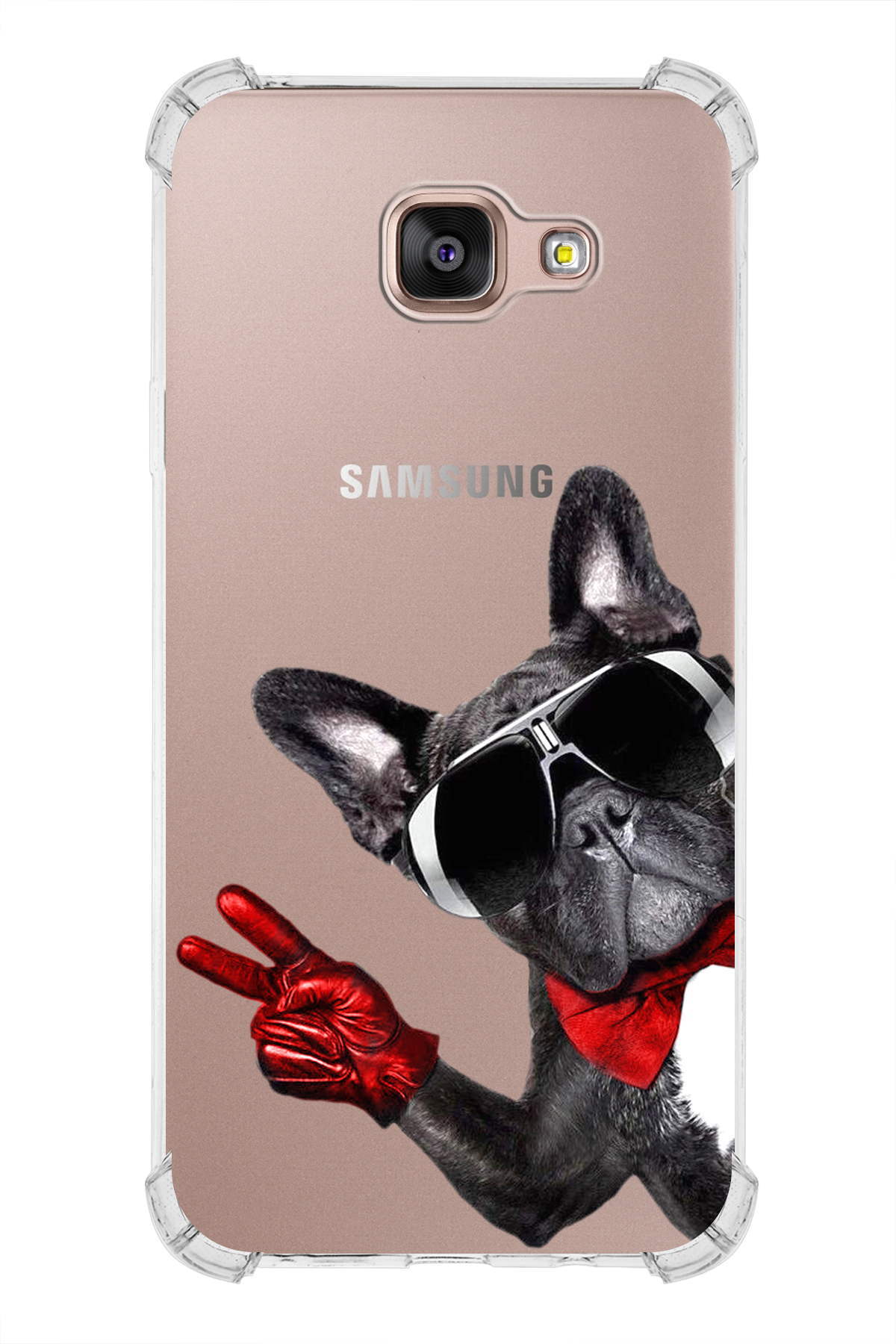 Samsung Galaxy A72 Uyumlu Köpek 2 Baskılı Şeffaf Köşe Korumalı Antişok Kılıf