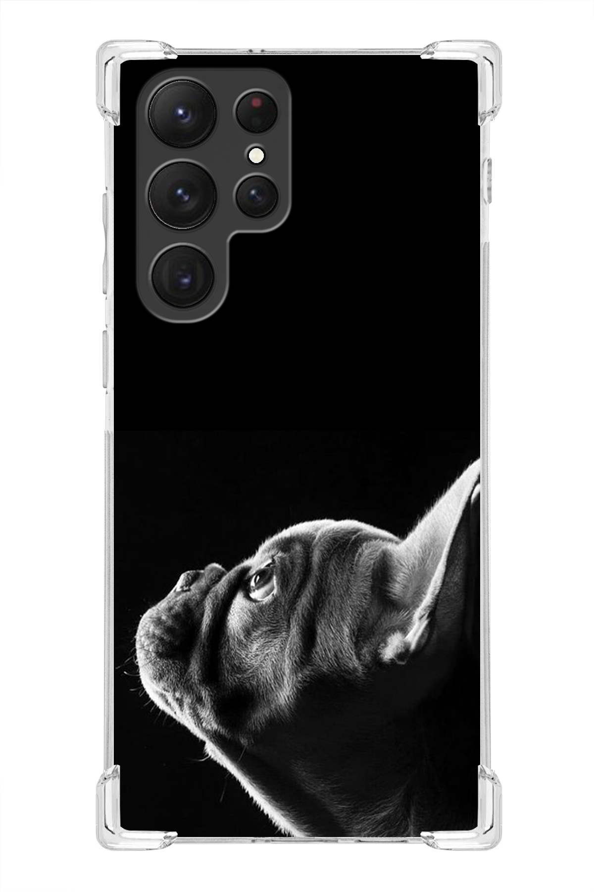 Samsung Galaxy S21 Ultra Uyumlu Köpek 1 Baskılı Şeffaf Köşe Korumalı Antişok Kılıf