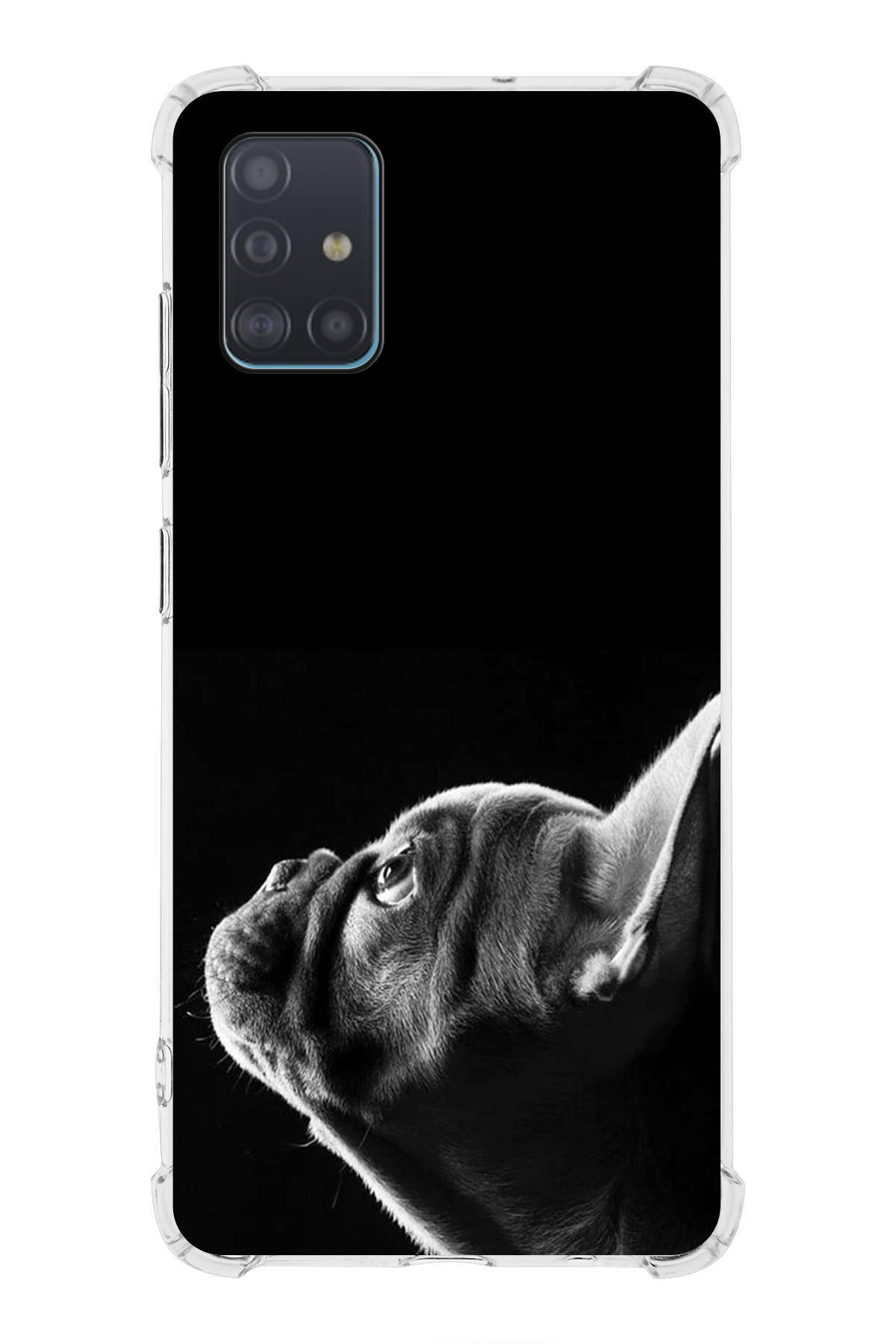 Samsung Galaxy A51 Uyumlu Köpek 1 Baskılı Şeffaf Köşe Korumalı Antişok Kılıf