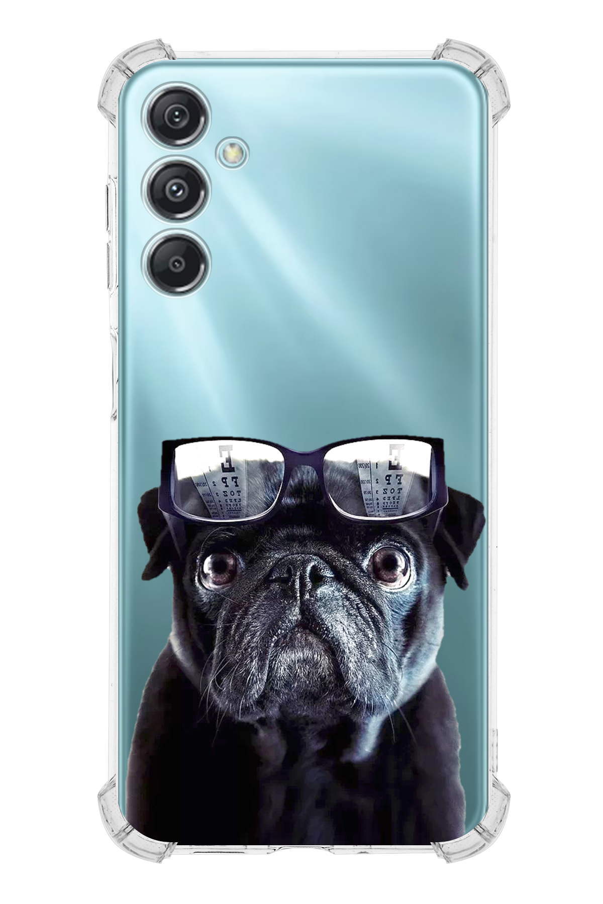 Samsung Galaxy M34 5G Uyumlu Köpek 3 Baskılı Şeffaf Köşe Korumalı Antişok Kılıf