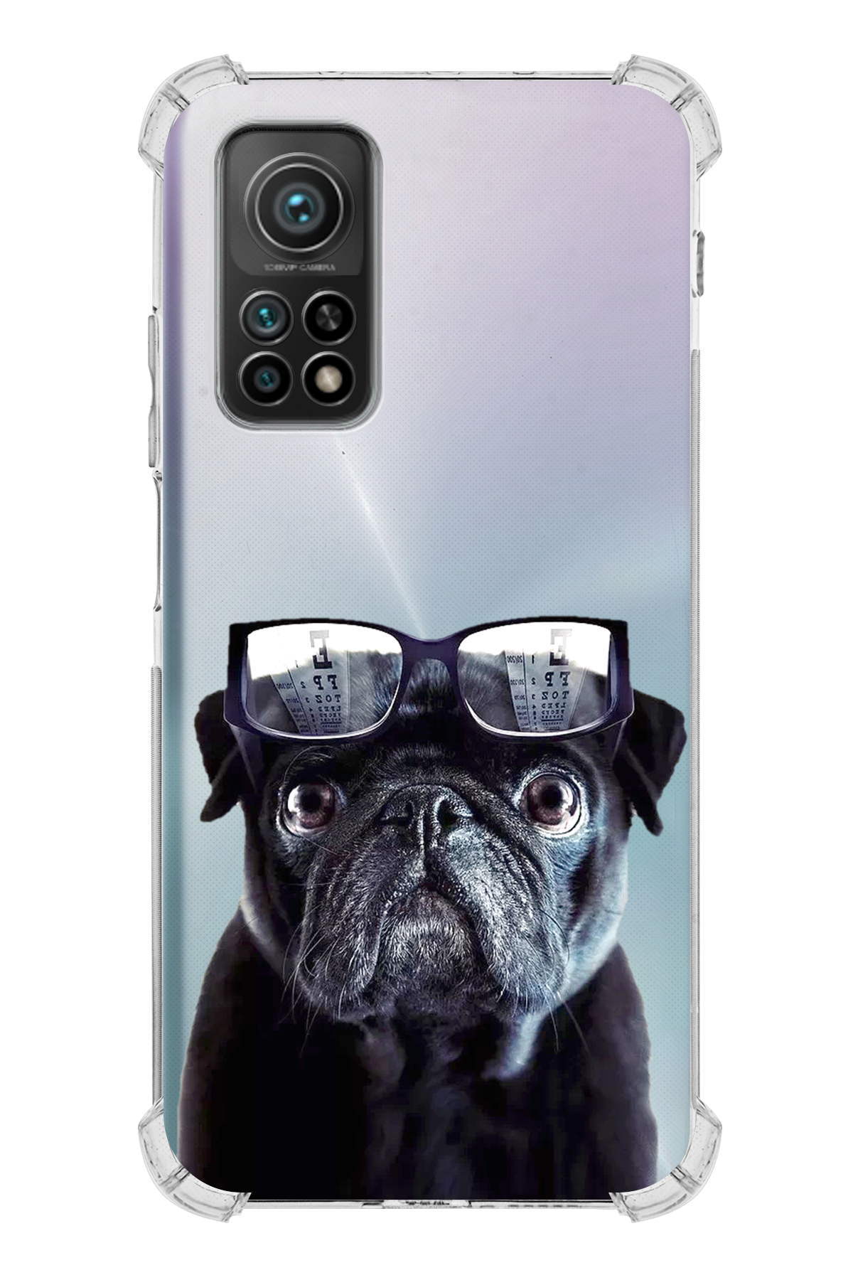Xiaomi Mi 10 T Pro Uyumlu Köpek 3 Baskılı Şeffaf Köşe Korumalı Antişok Kılıf